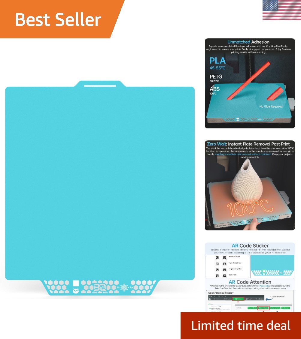 Glacier CryoGrip Pro Build Plate - Compatible with Bambu-Lab P1/P2/X1 Series