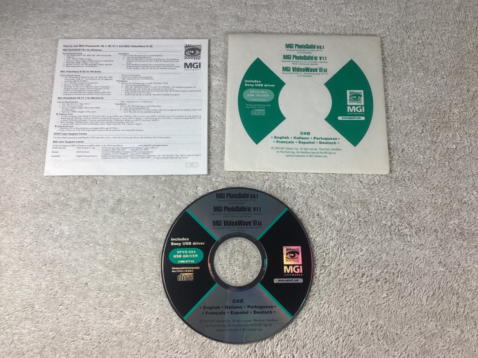 MGI PhotoSuite v8.1 PhotoSuite SE v1.1 VideoWave III SE Vintage Software 2000