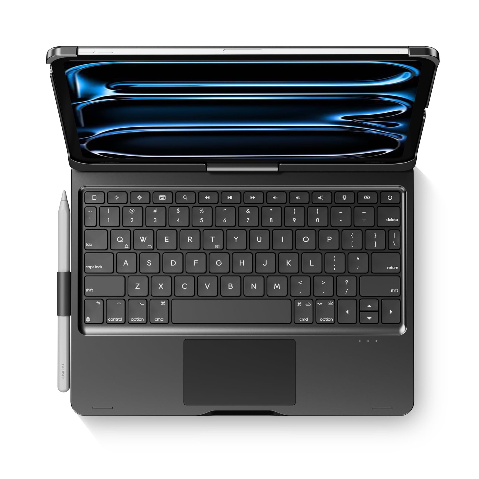 Swivel Keyboard Case for iPad Pro 11in M4 2024 w/ Trackpad Rotating Black