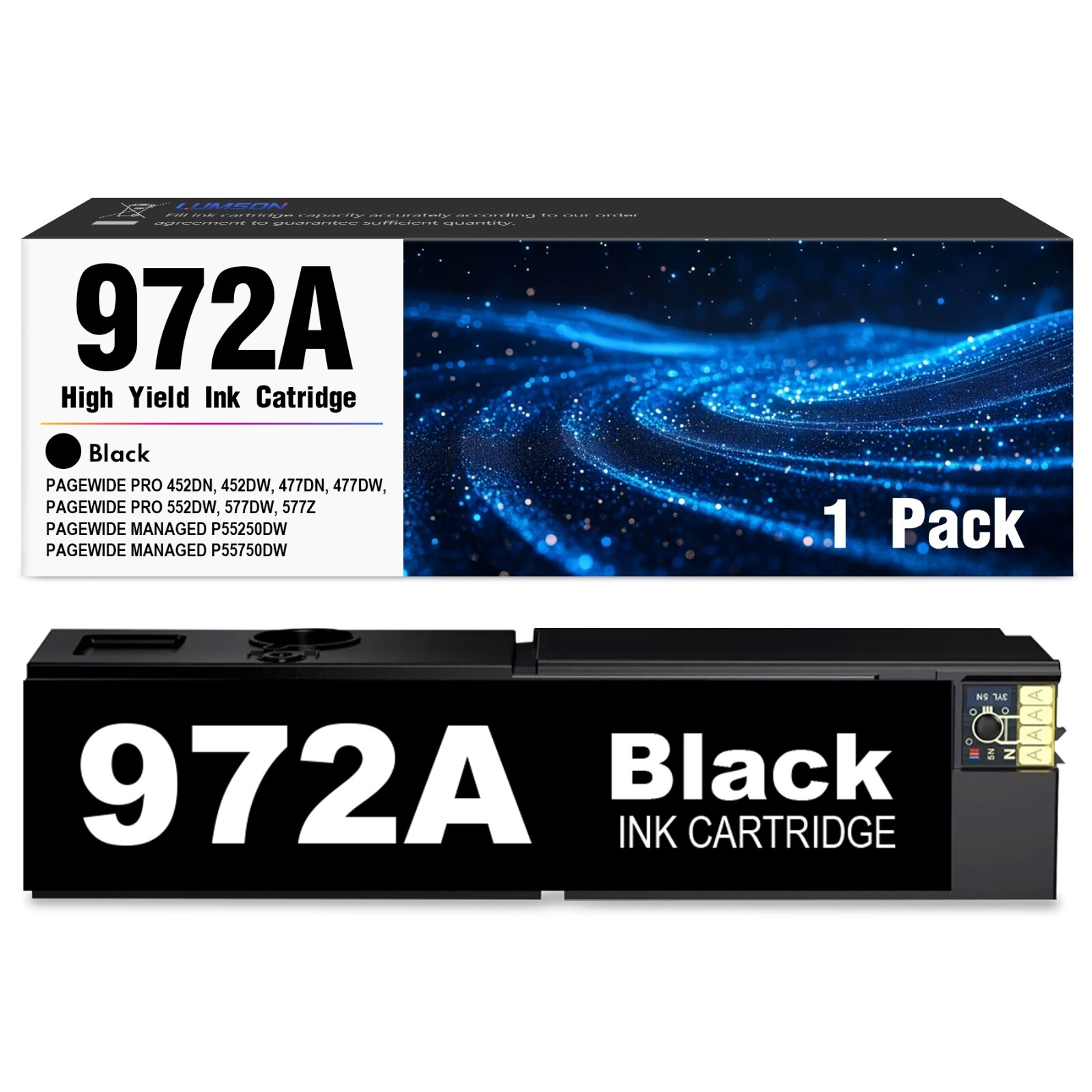 972A Ink Cartridge (4-Pack, Black/Cyan/Magenta/Yellow) for HP PageWide Pro 452dw