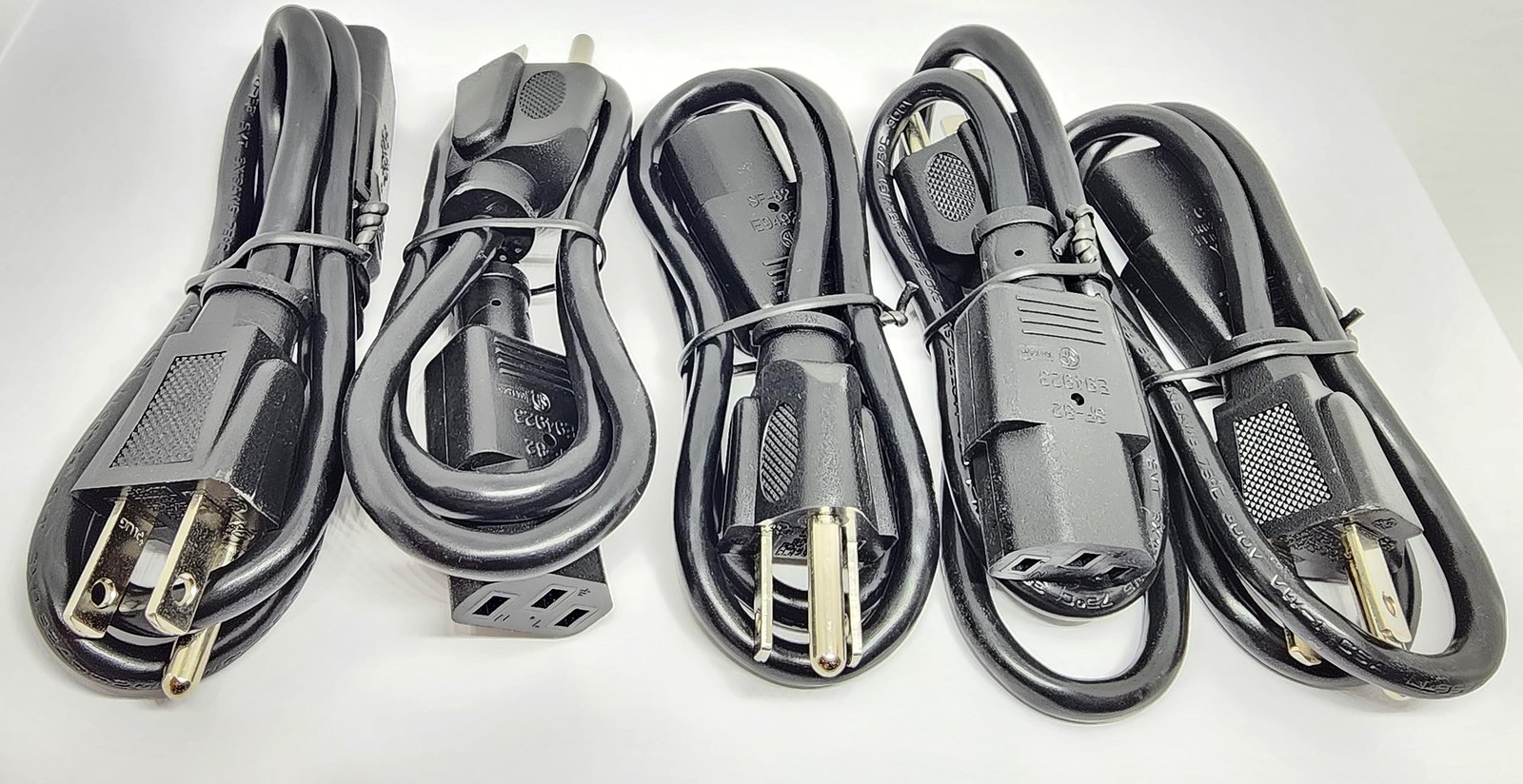 5 PCS 2 Ft Universal Short Computer Power Cable Cord IEC320 C13 NEMA 515P