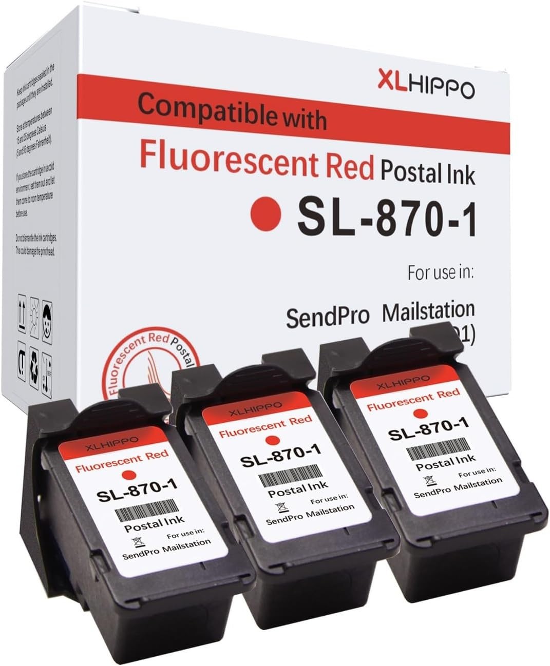 SL-870-1 Red Ink Cartridge High Yield Combo Pack (3-Pack) Compatible Pitney Bowe