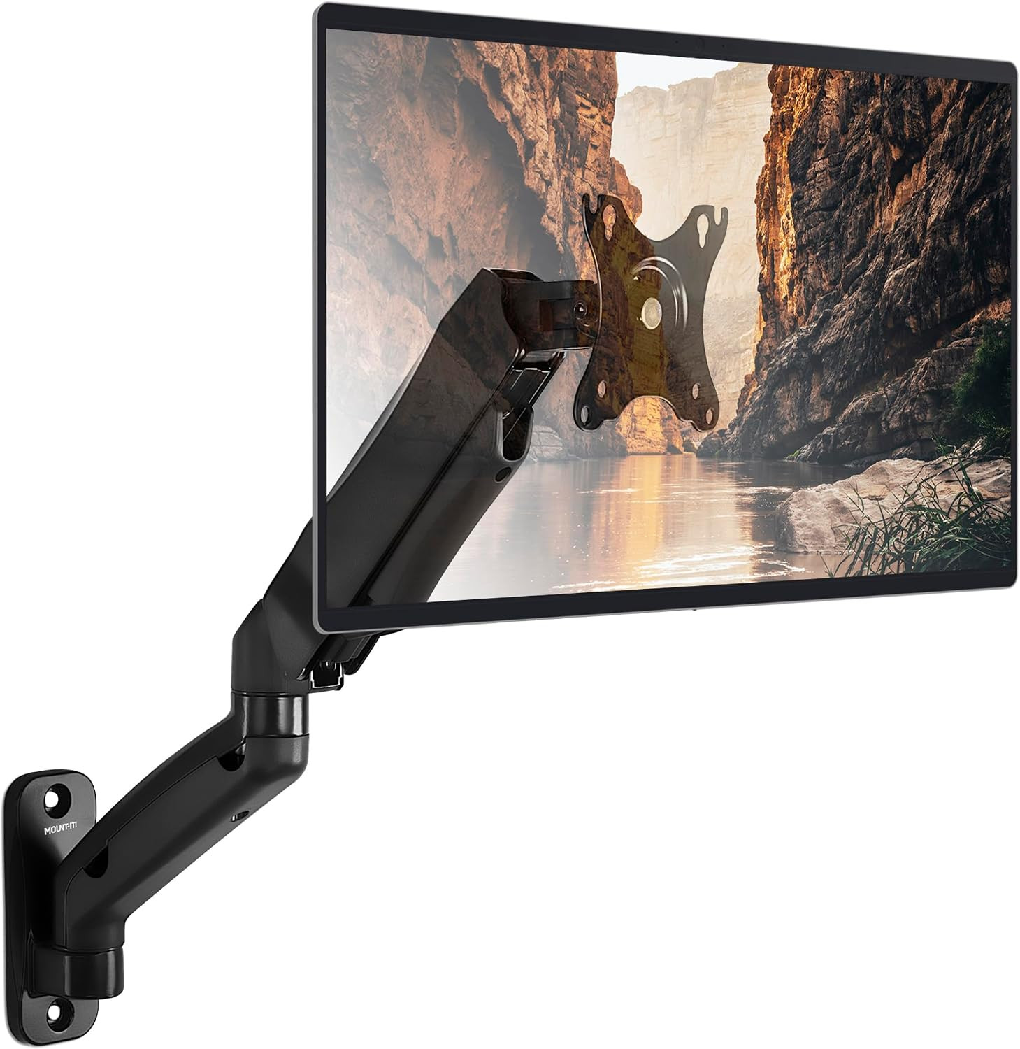 Mount-It Monitor Wall Mount Arm, Full-Motion Gas Spring, Fits 13–32″ Screens up