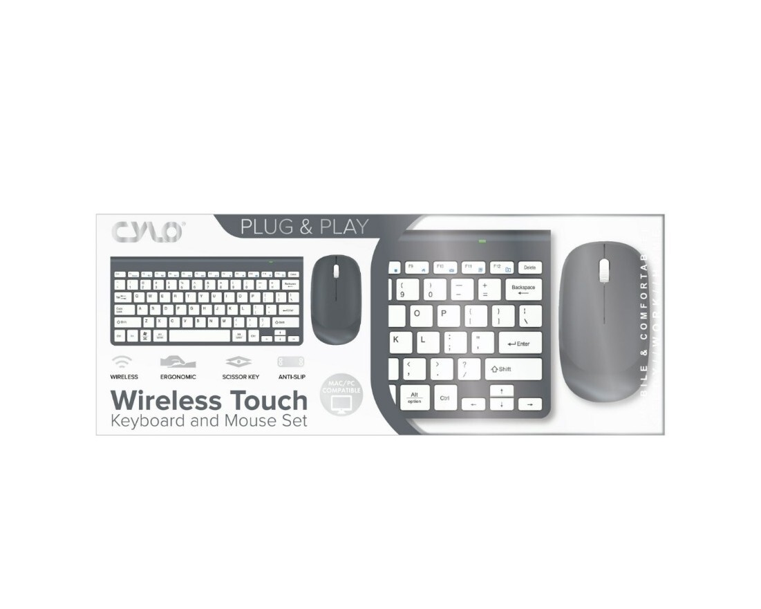 Cylo Wireless Touch Keyboard & Mouse Set (MAC/PC Compatible) [Blue]