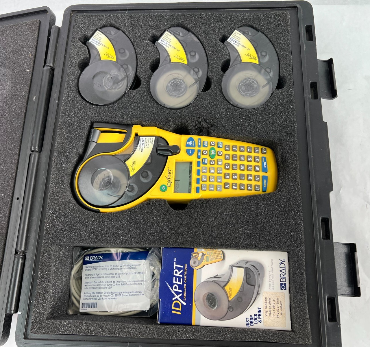Brady IDXpert Professional Labeler Label Making Kit Bundle w/ 5 Cartridges