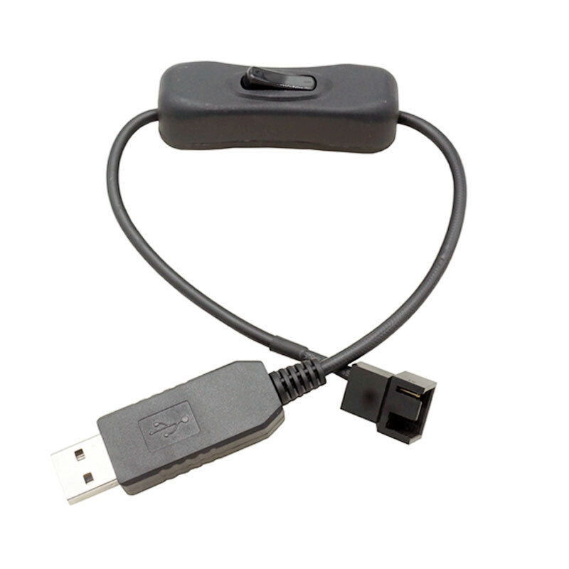 USB To 3-Pin / 4-Pin Fan Power Adapter Cable with Switch Connector Cord