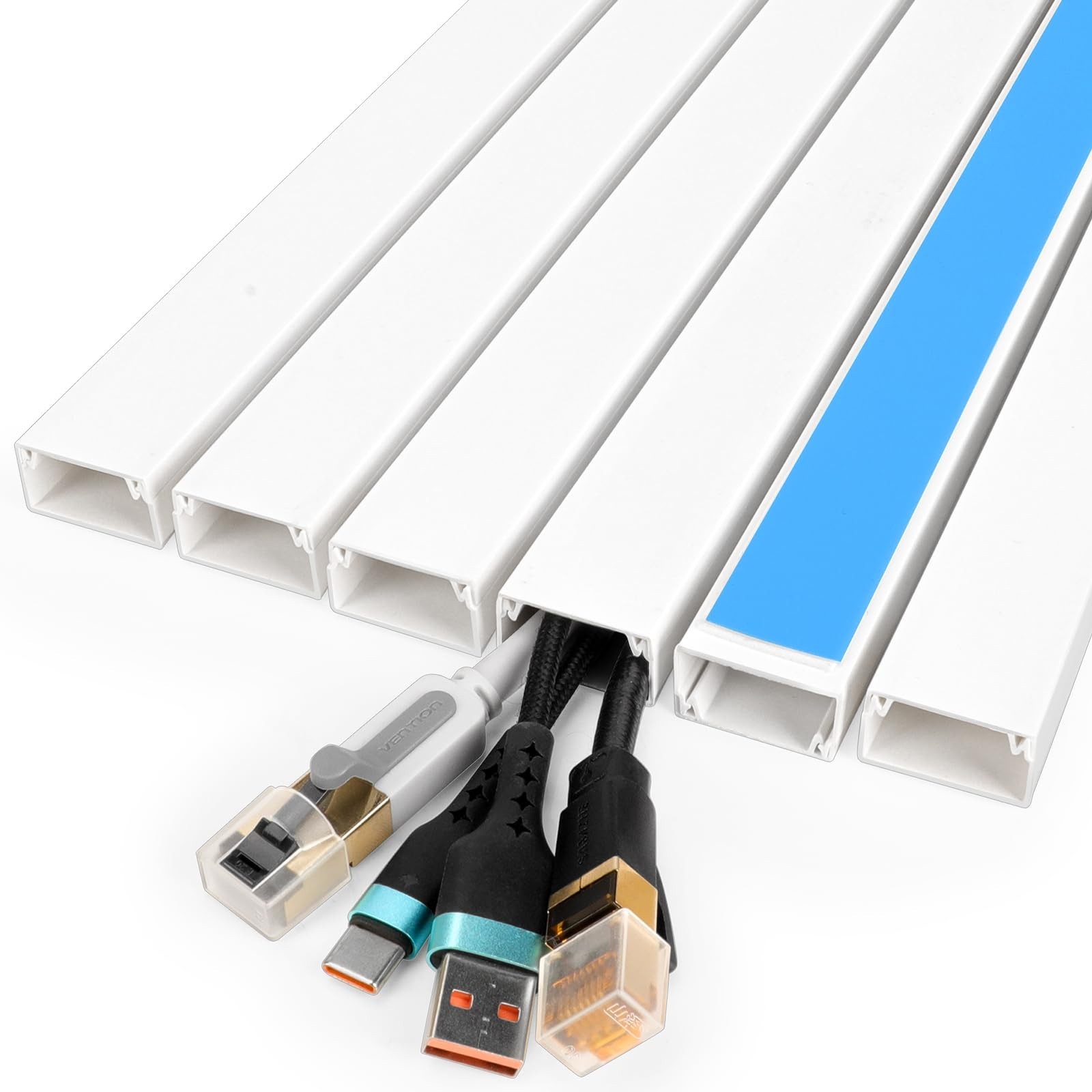 87in Cord Hider Kit - Paintable Cable Raceway for Wall-Mounted TVs, Wire Covers