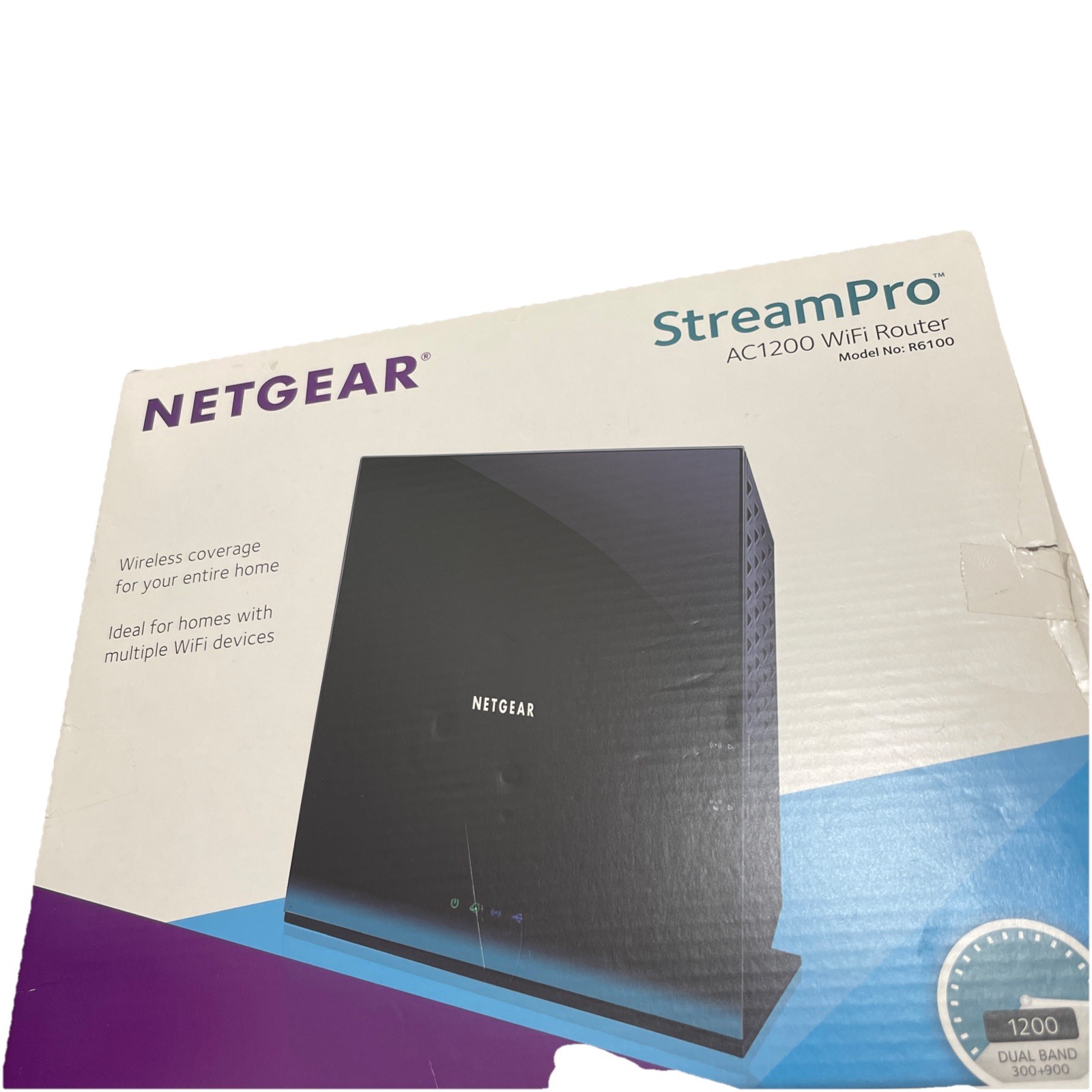 Netgear StreamPro Dual-Band Wi-Fi Wireless Router AC1200 Model R6100