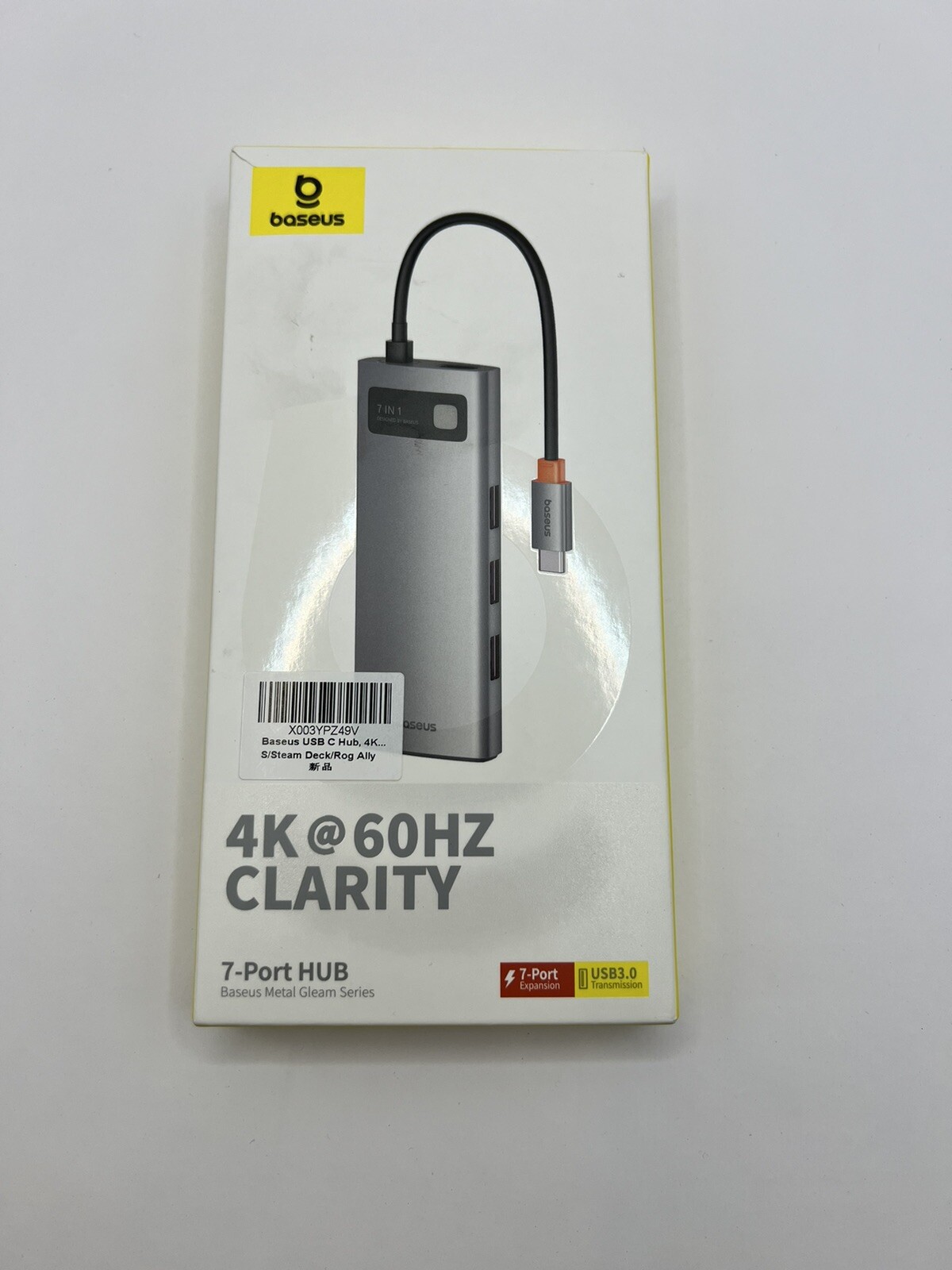 Baseus USB C Hub, 4K@60Hz HDMI USB C Docking Station, 7 in 1 USB Hub with 3 USBs
