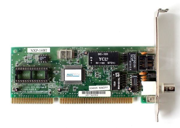 Maxtech nxp-16bt (rev-c1) ethernet network adapter 16-bit card, isa