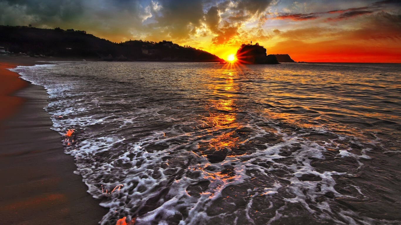 Landscape beach sea sunset sunlight sky Custom Gaming Mat Desk