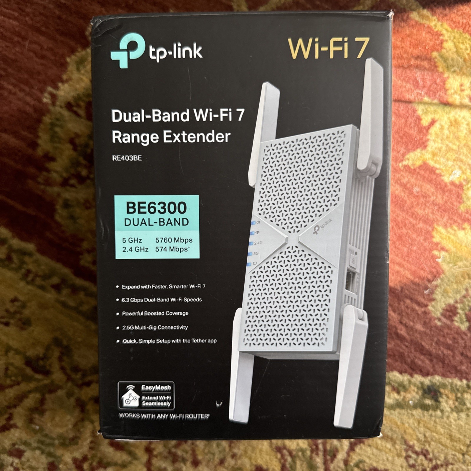 Sealed TP-Link RE403BE Dual Band BE6300 WiFi 7 Range Extender 6.3Gbps 2.5G Port