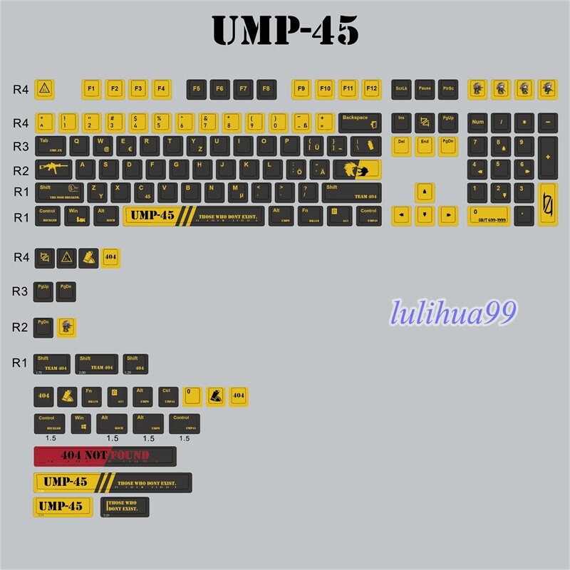 Girls Frontline UMP45 Keycaps Key Caps Set For CHERRY MX Keyboard （No Keyboard ）