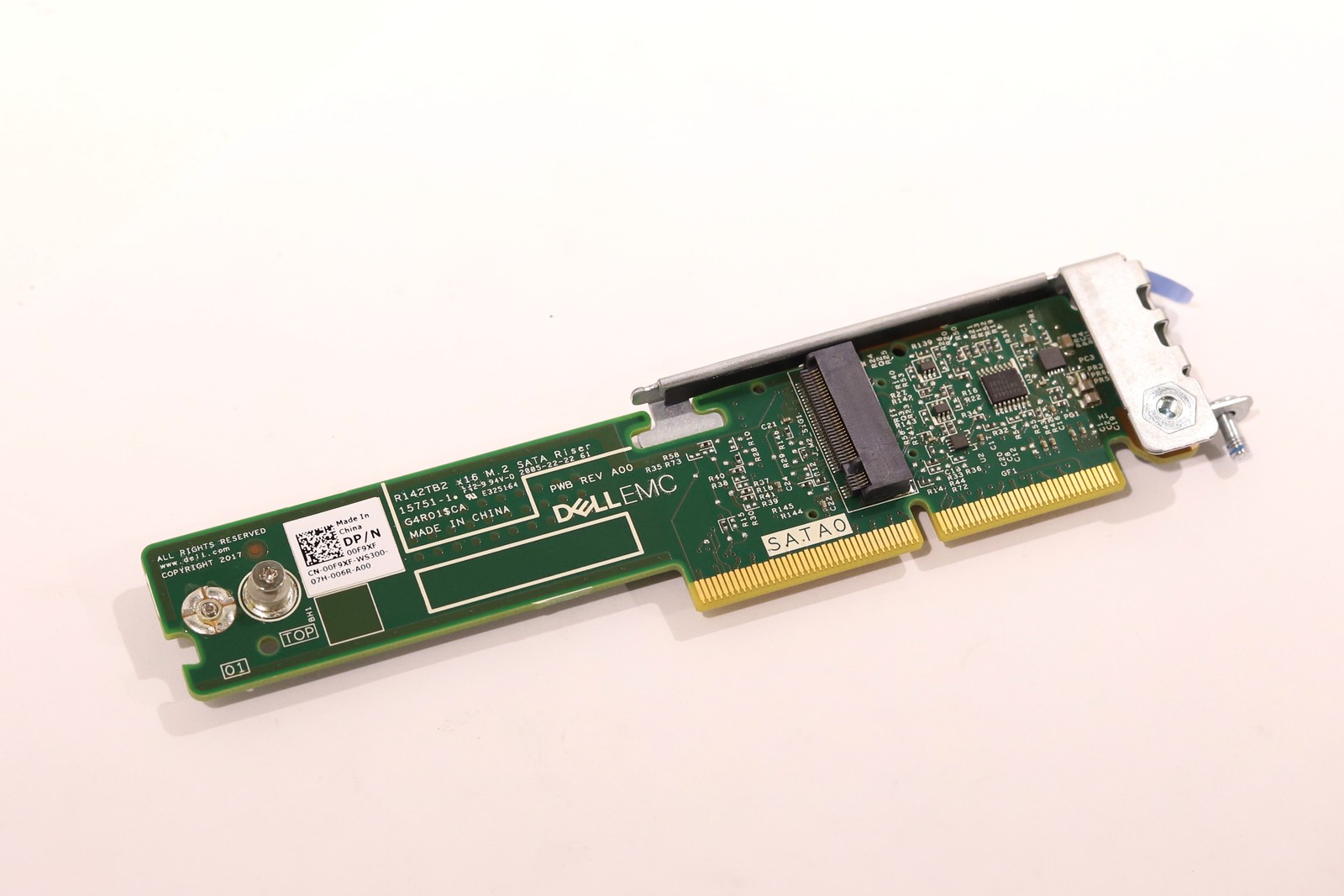 Dell PowerEdge C6420 M.2 2280 PCIe SATA Riser Card W/Bracket Dell P/N: 00F9XF