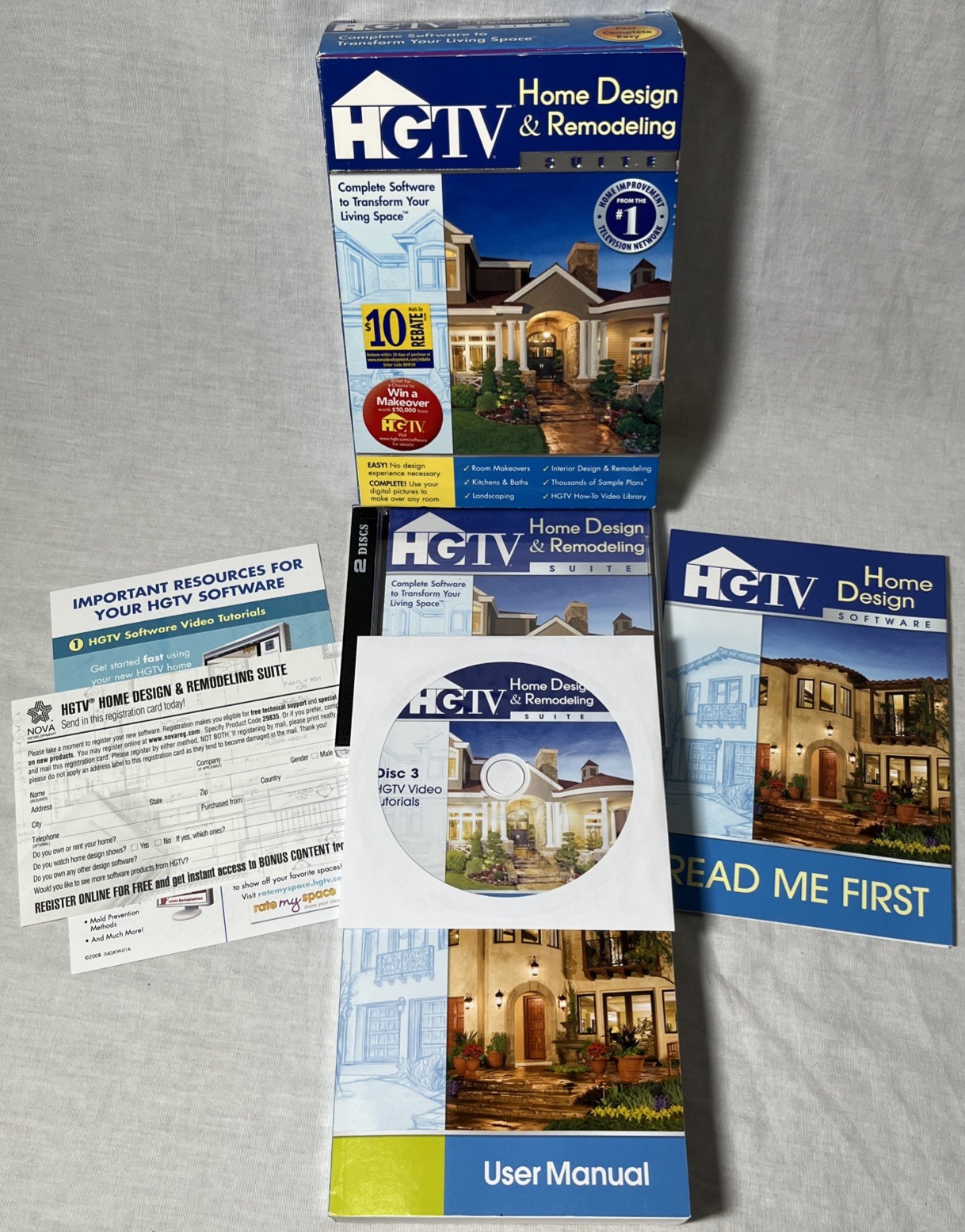 HGTV Home Design & Remodeling Suite Software Kit 2008 Windows XP *FREE SHIPPING*