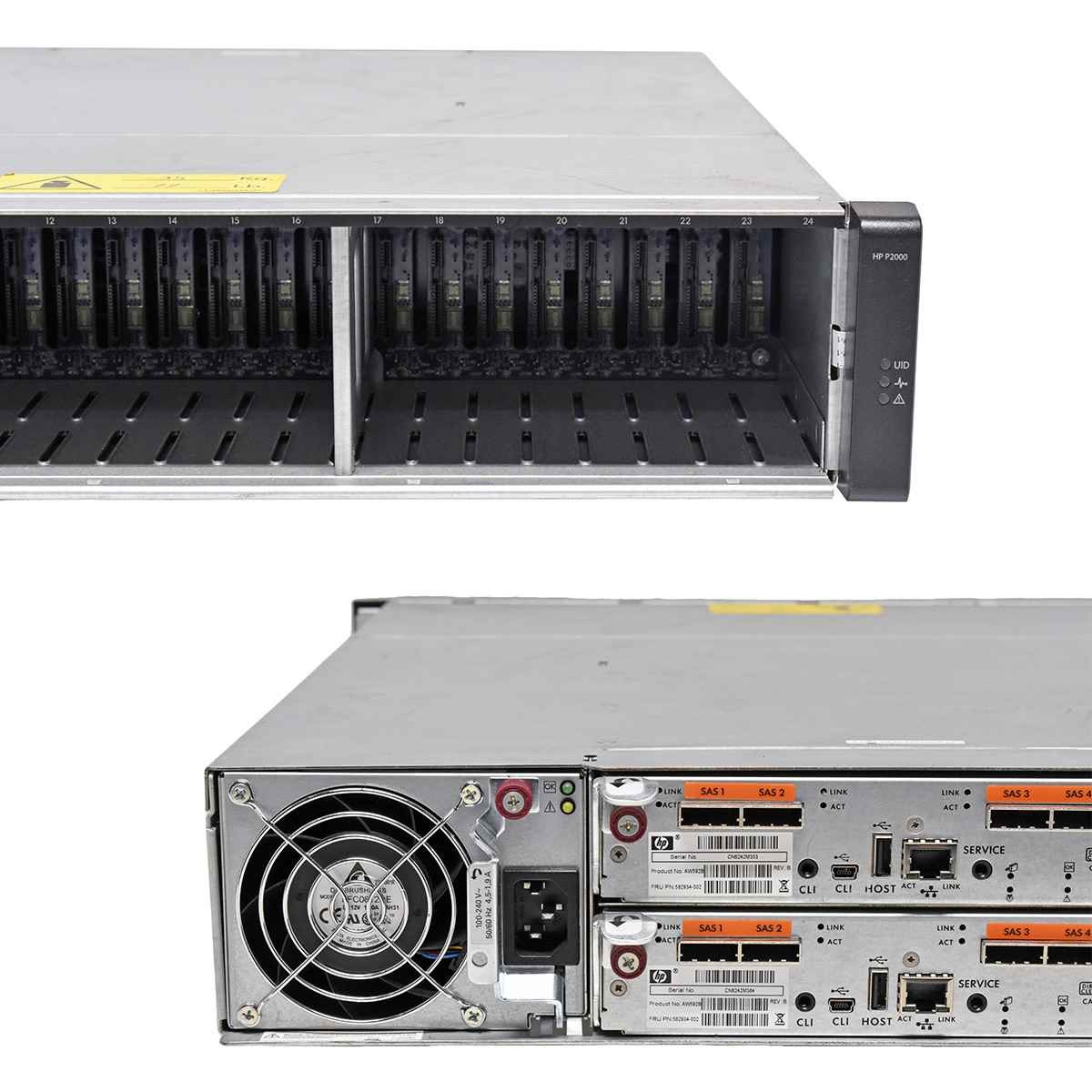 HP StorageWorks P2000 AW594B 2x Controllers AW592B 24x SFF Bay 2x PSU No HDDs