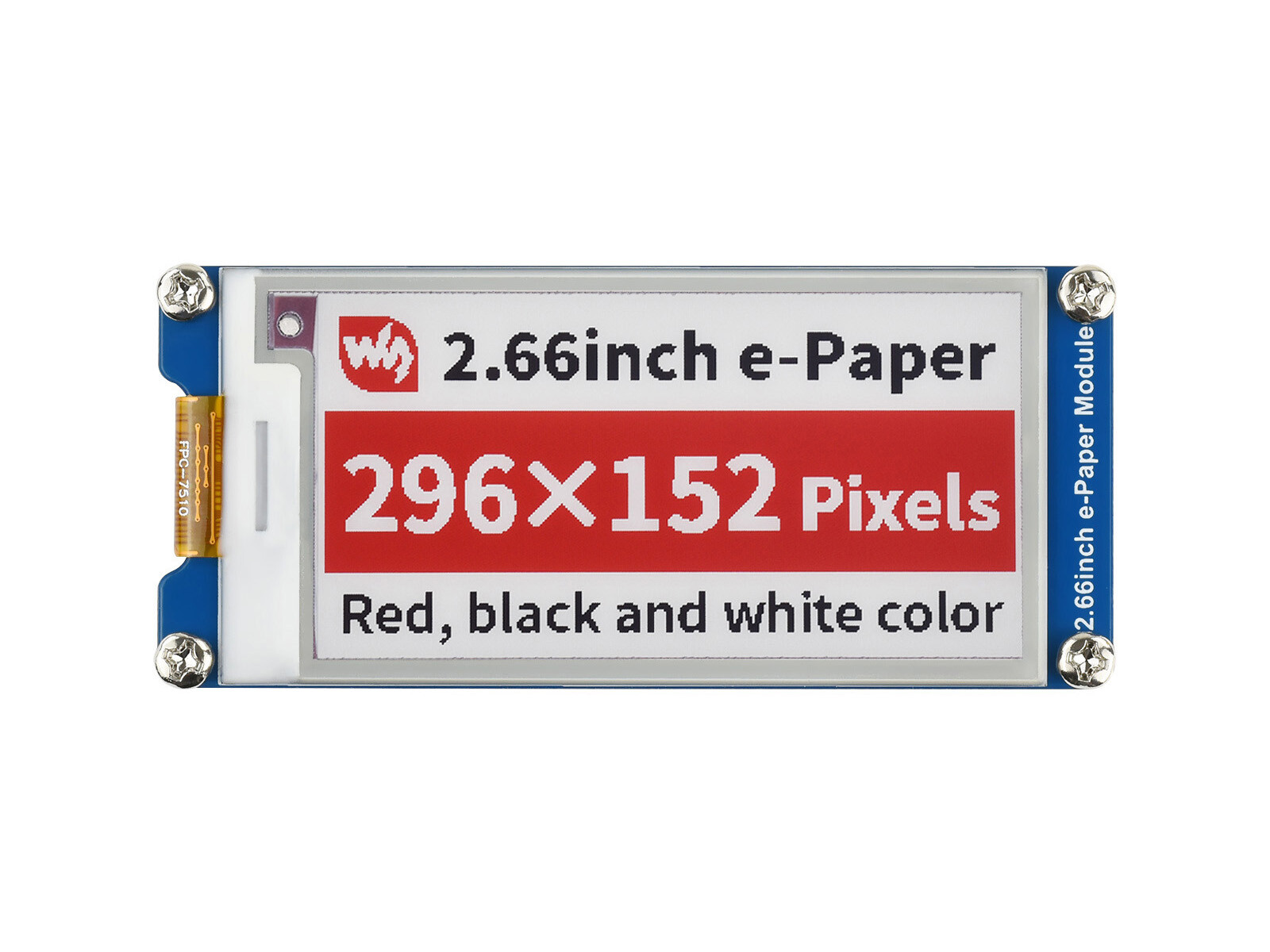 2.66inch E-Paper E-Ink Display Module B 296*152 Red/Black/White Three-Color SPI