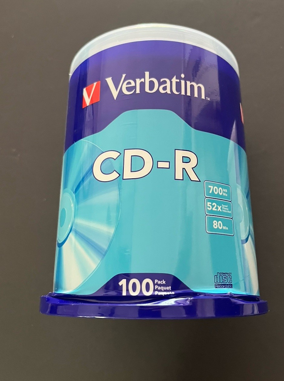 Verbatim 94554 52x CD-R 700MB Capacity Gray 100/Pack