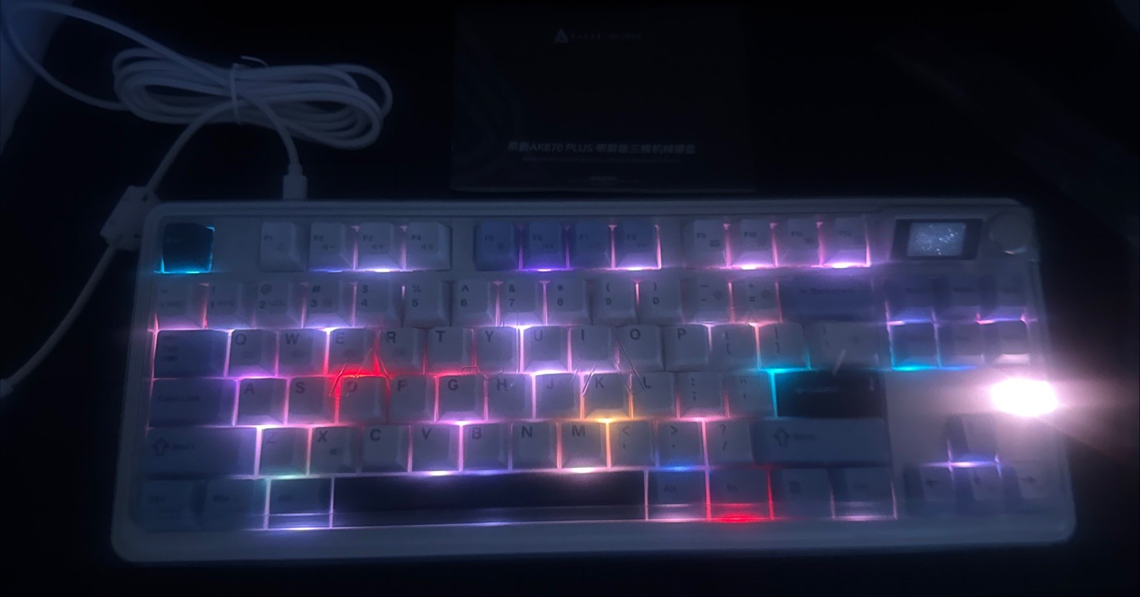 AJAZZ AK870 Plus 87 Keys RGB Wireless Wired Keyboard Tri-mode BT 2.4G Gaming