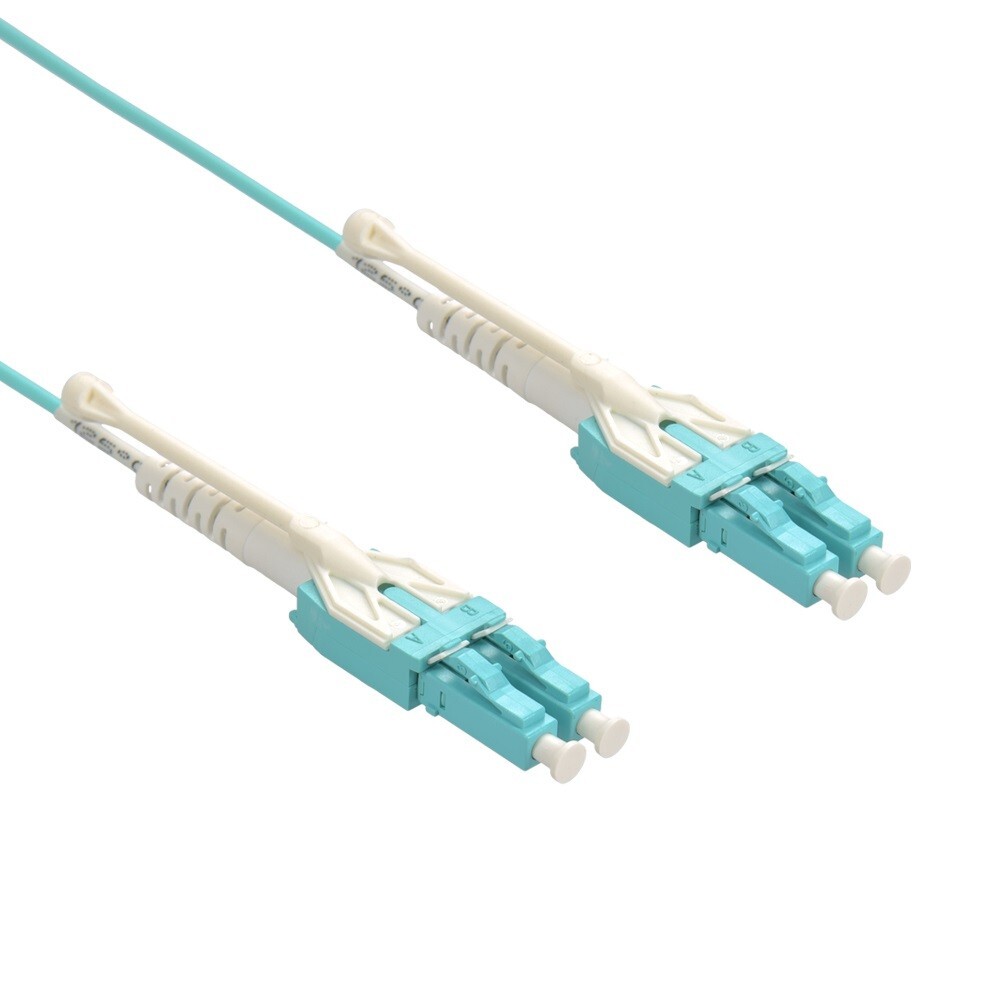 10 PACK LOT 20m LC-LC Duplex 50/125 OM3 Mult Fiber Patch Cable Aqua Uniboot 65FT
