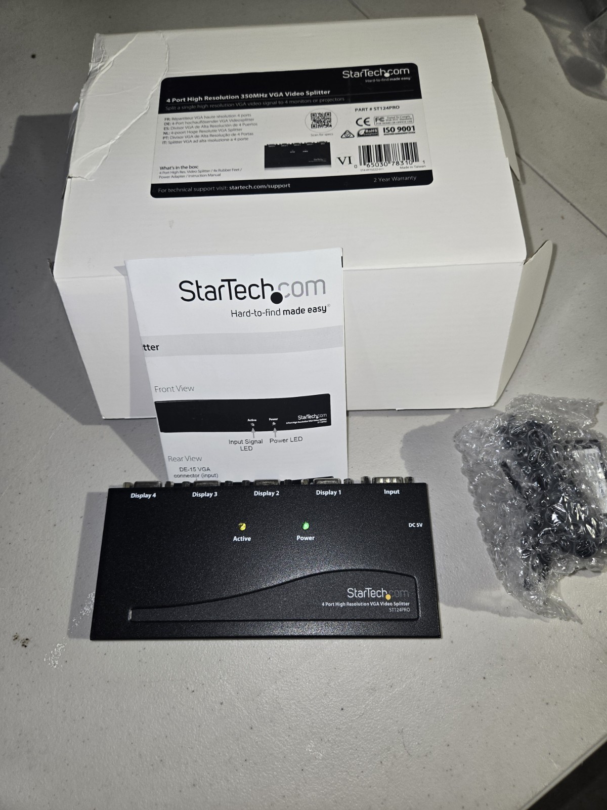 Startech.com 4 Port High Resolution 350mhz VGA VIDEO SPLITTER ST124PRO
