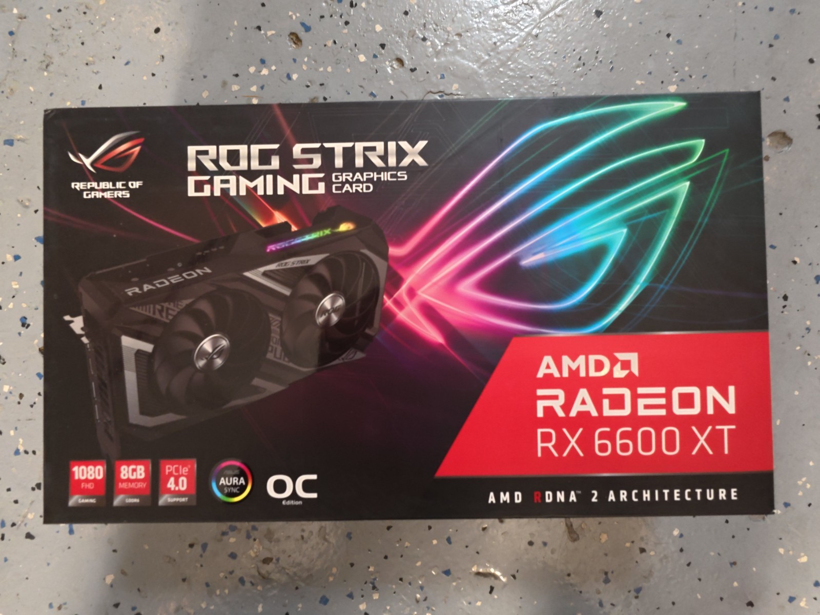 BOX ONLY ASUS ROG Strix Radeon RX 6600 XT OC Retail Packaging - NO GPU