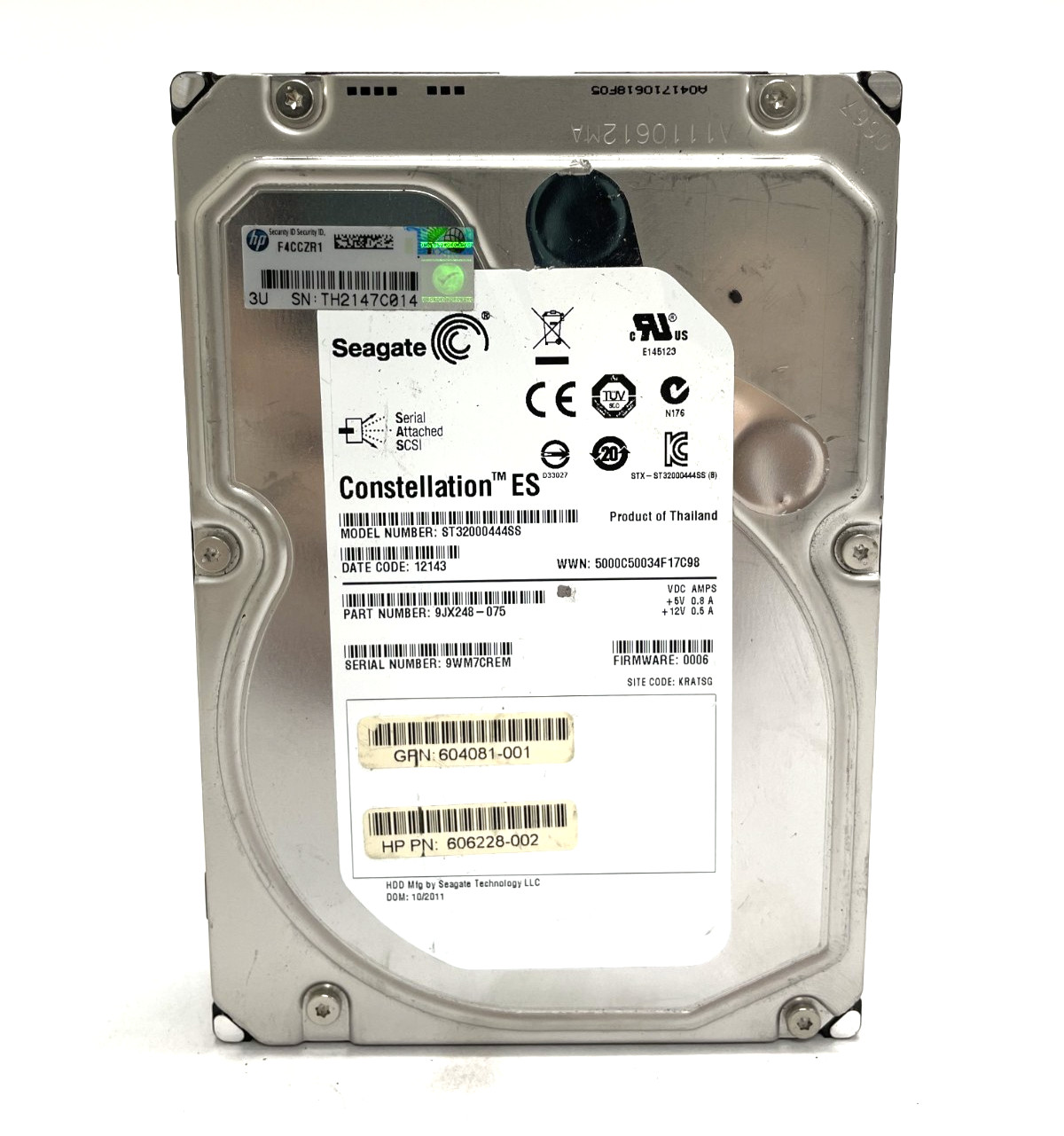 Seagate Constellation ES ST32000444SS 2TB 7200 RPM 3.5" 6Gbps SAS Hard Drive HDD
