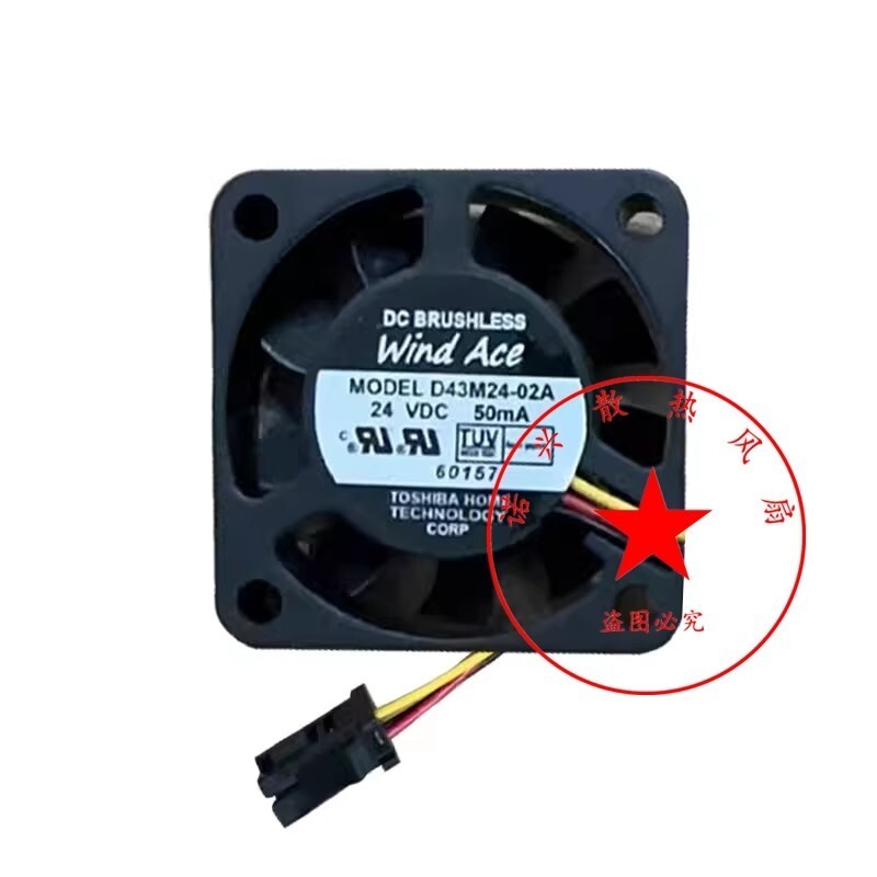 1PCS D43M24-02A 4015 DC24V 50mA 4CM 3-Wire Cooling Fan