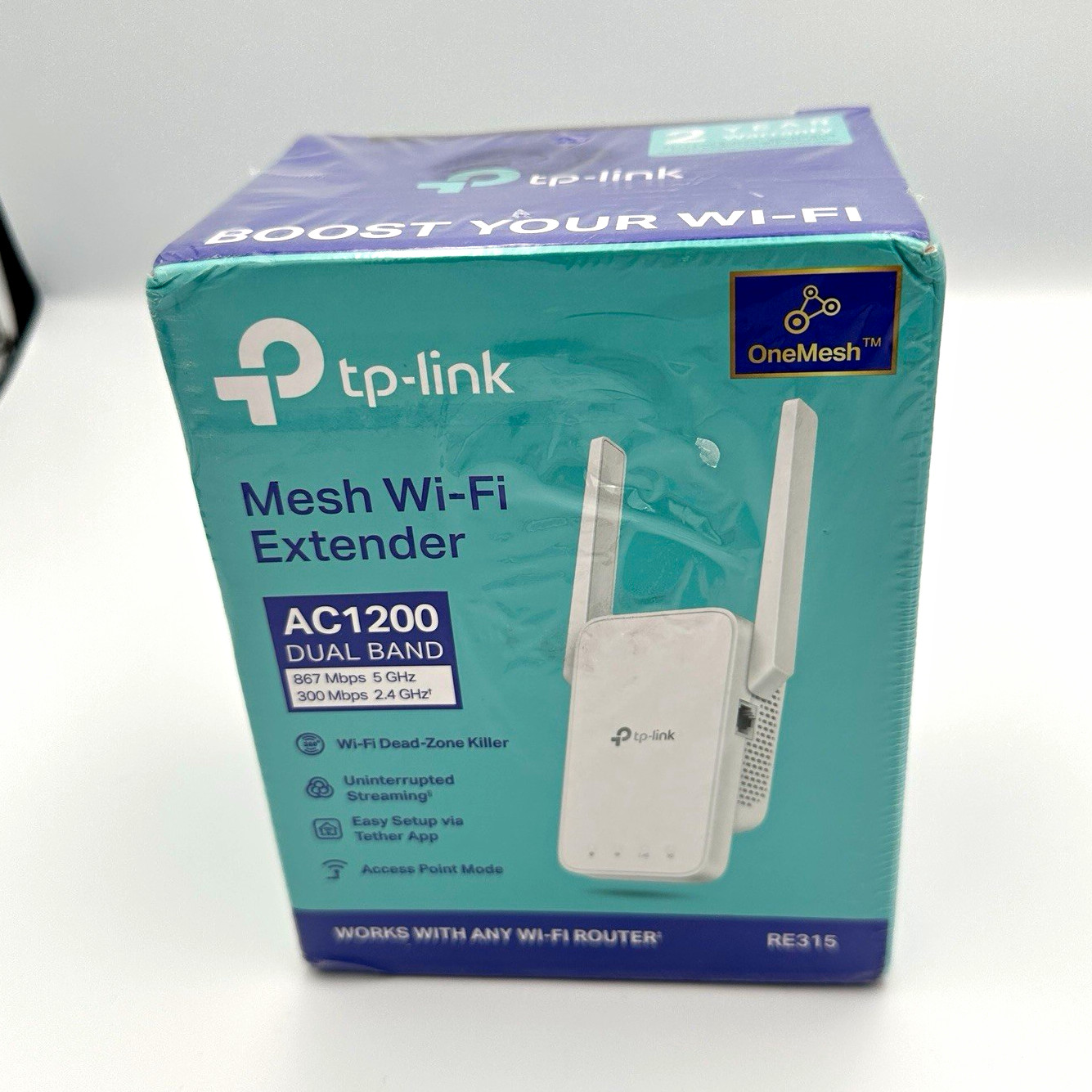 TP-LINK RE315 AC1200 Dual-Band OneMesh Wi-Fi Extender AP Mode White