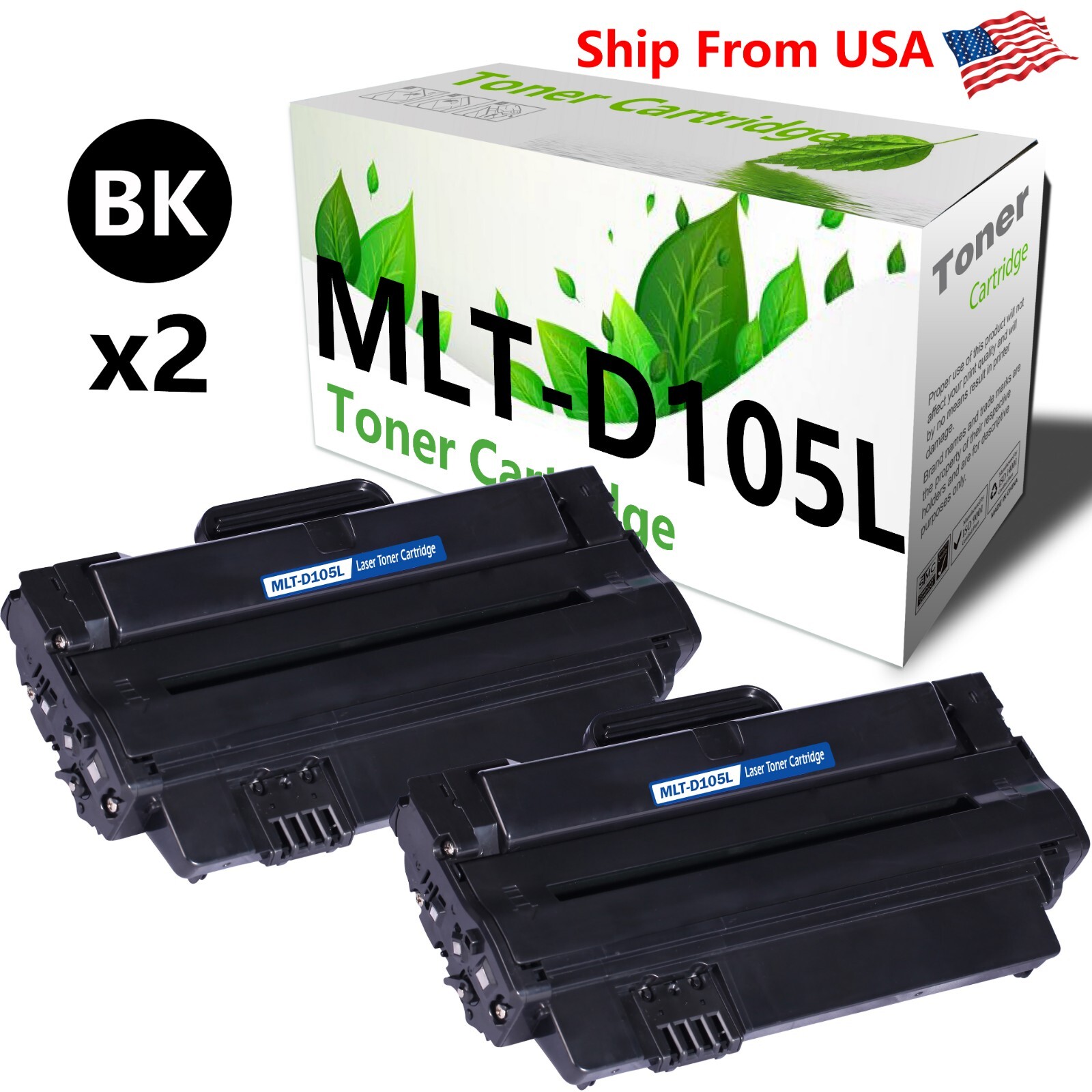 2-Pack MLTD105L Toner Cartridge for D105L MLT-D105L for SF-650 650P Printers
