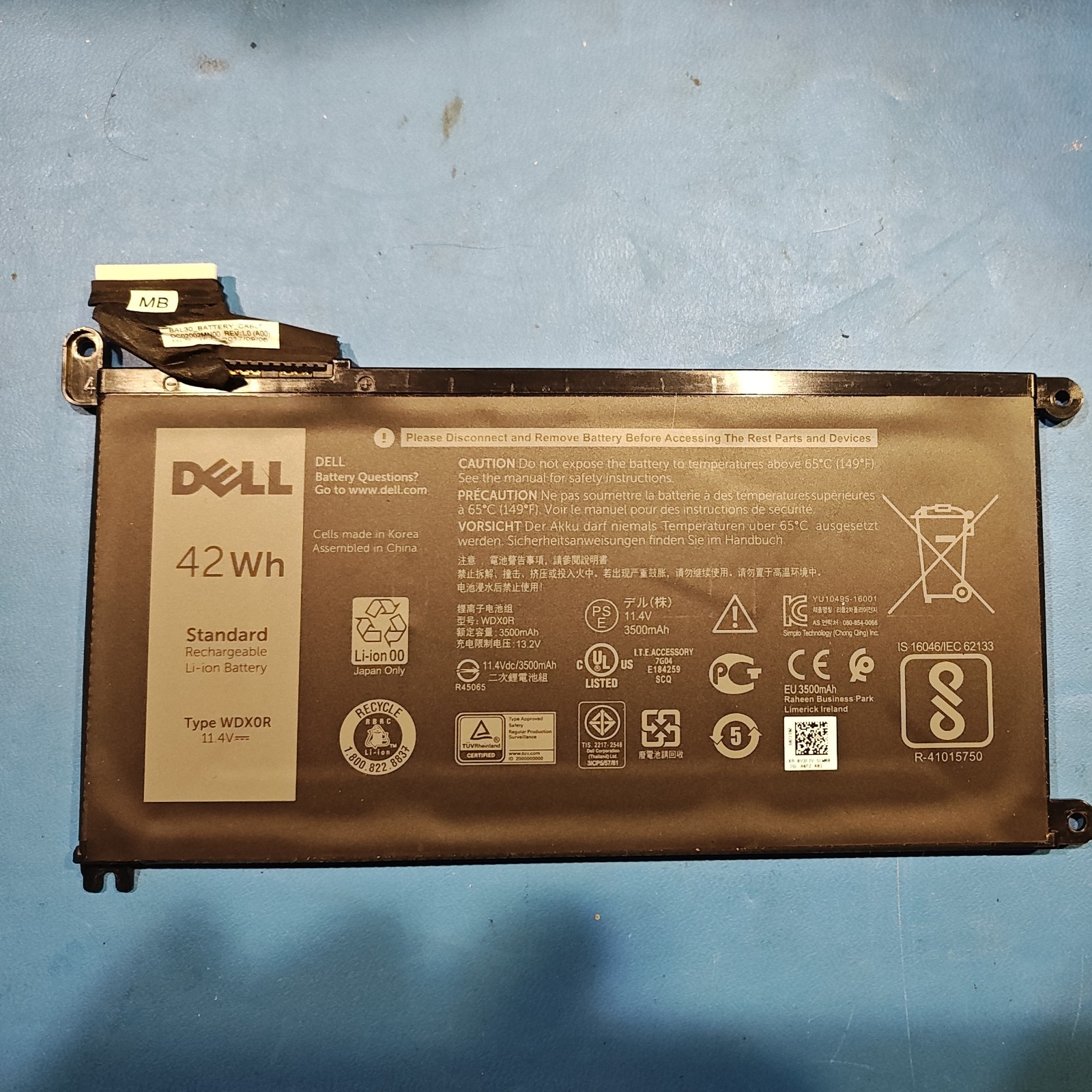 Gently USED Original 42Wh WDX0R Battery for Dell Latitude 3490 3590 3340 ETC