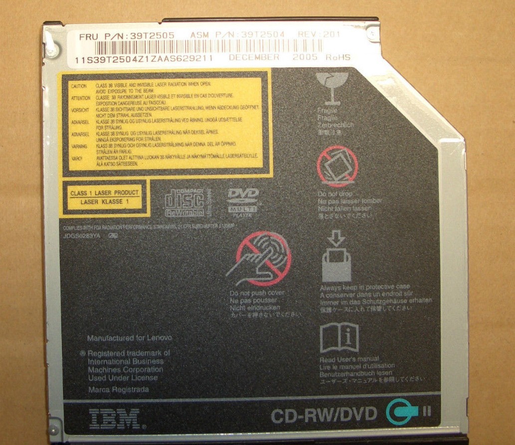 IBM THINKPAD T40 T41 T42 CD-RW/DVD-ROM Laptop Combo Drive 39T2505