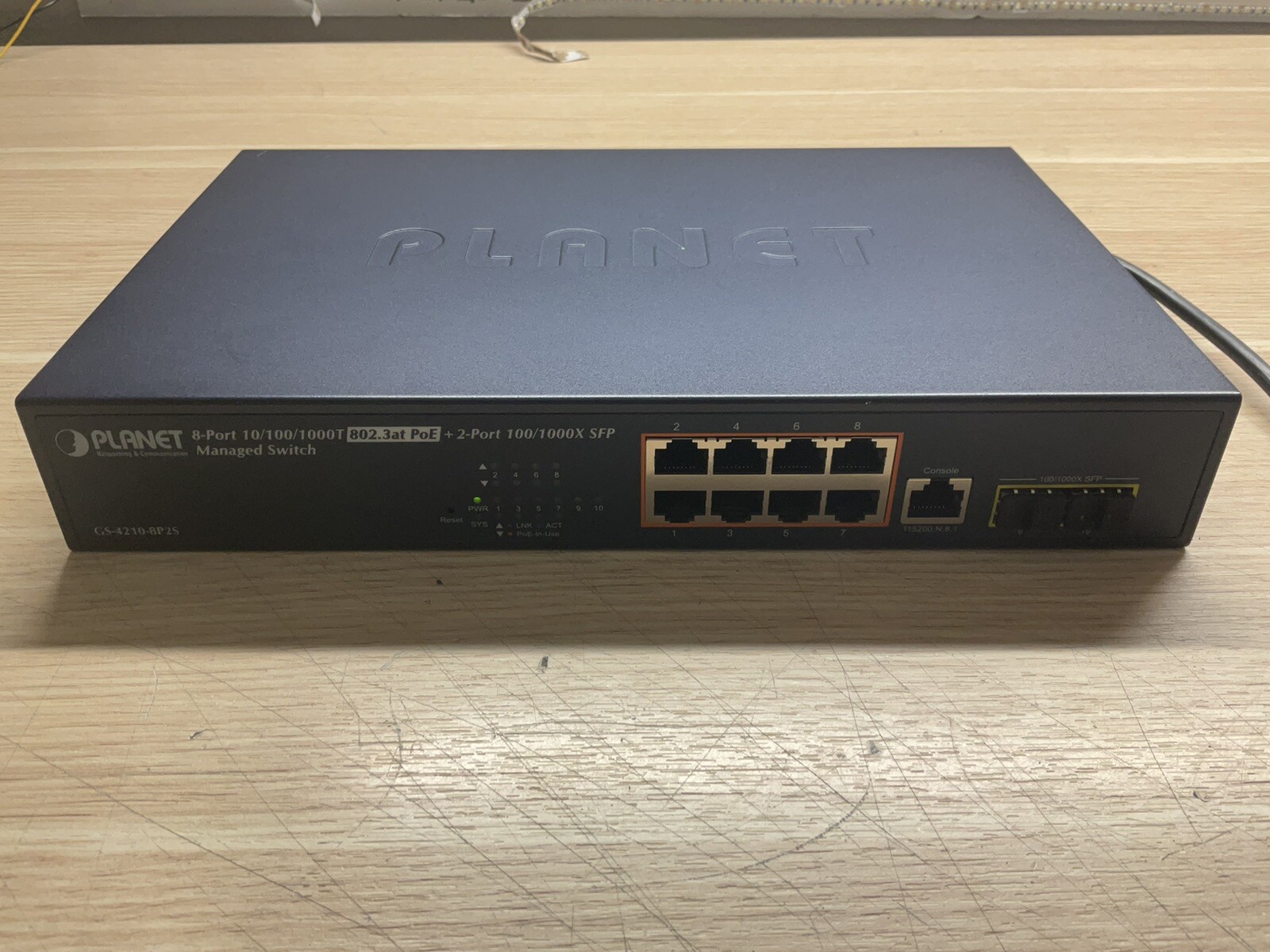 Planet Networking & Comm GS-4210-8P2S 8 Port Ethernet 2 Port SFP Switch/JUA662