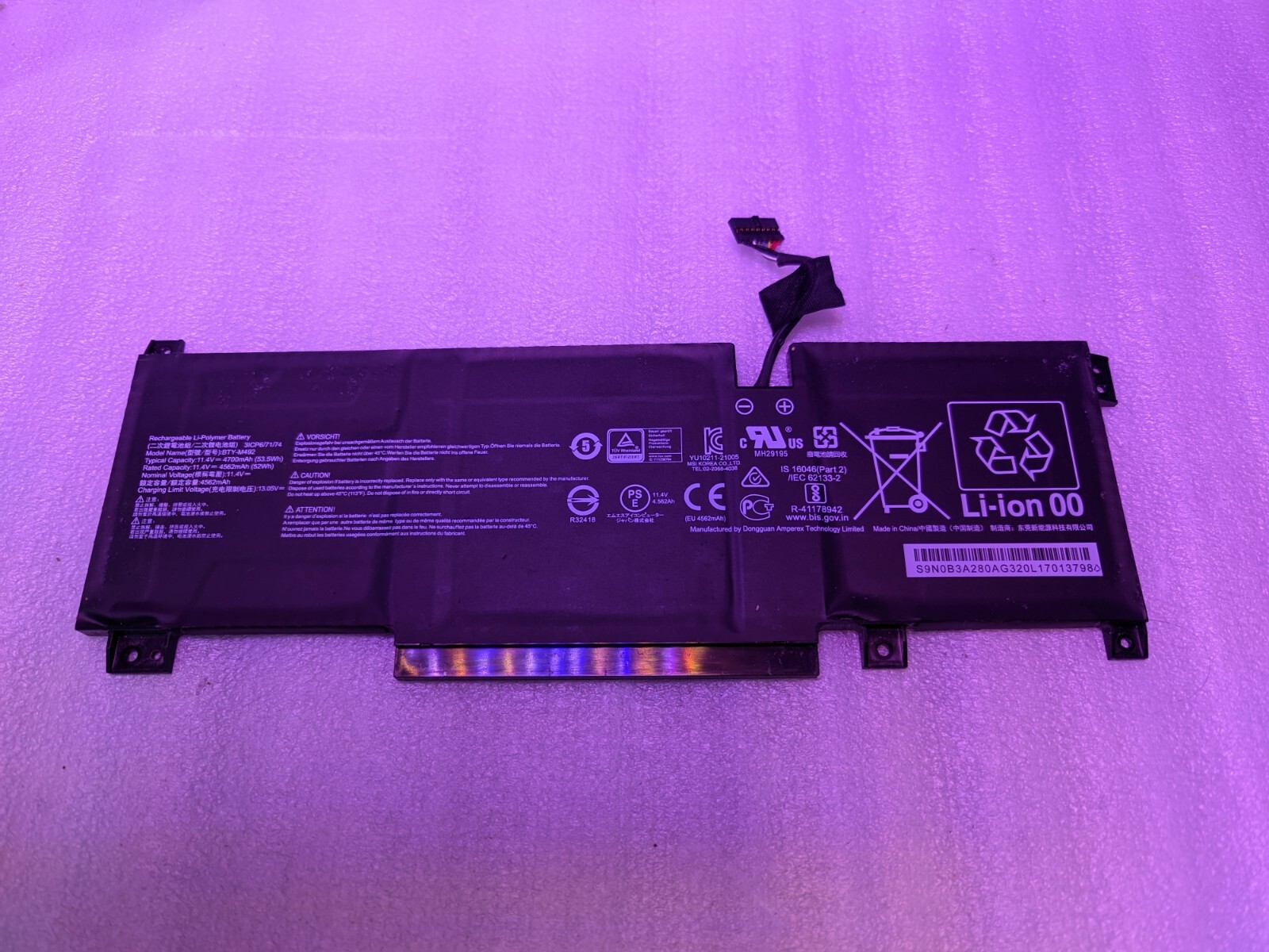 Battery for MSI GL66 OEM Used