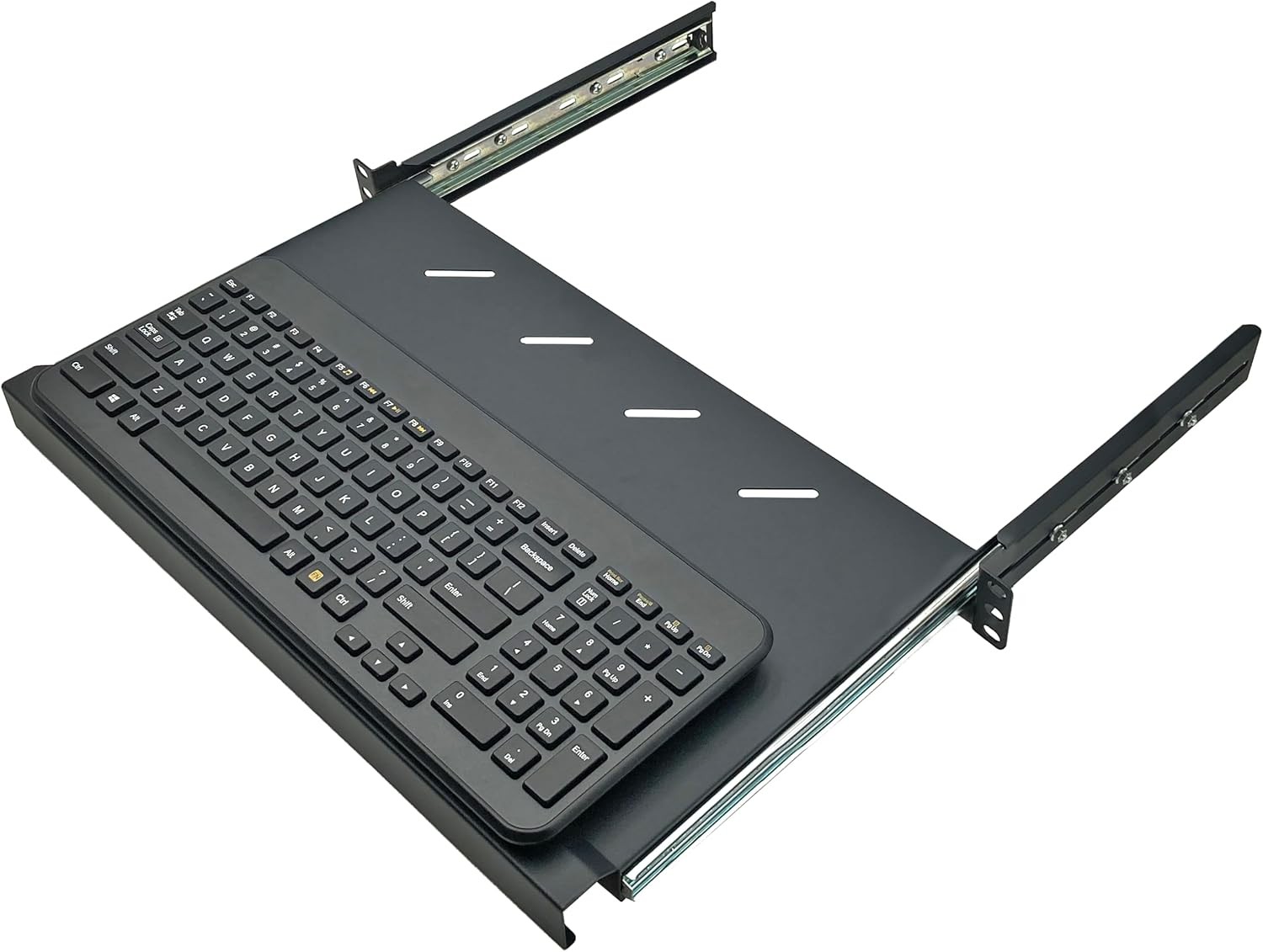 Electriduct 1U Keyboard Tray - Fully Extendable Universal 19" 1U, Dark Gray 