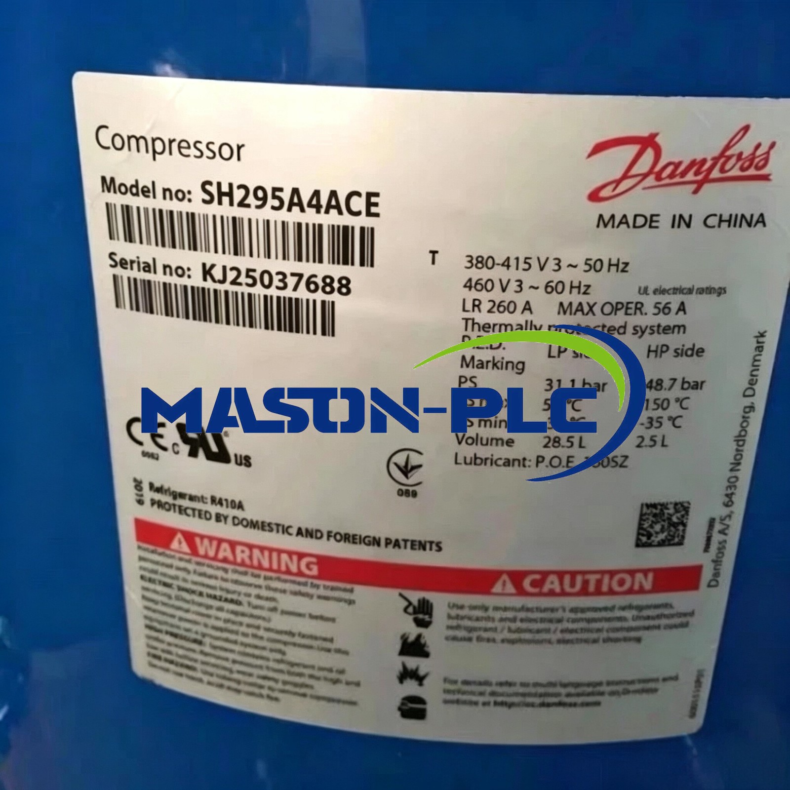 1PC New Danfoss Compressor SH295A4ACE Shipping Fast shipping DHL or FedEx