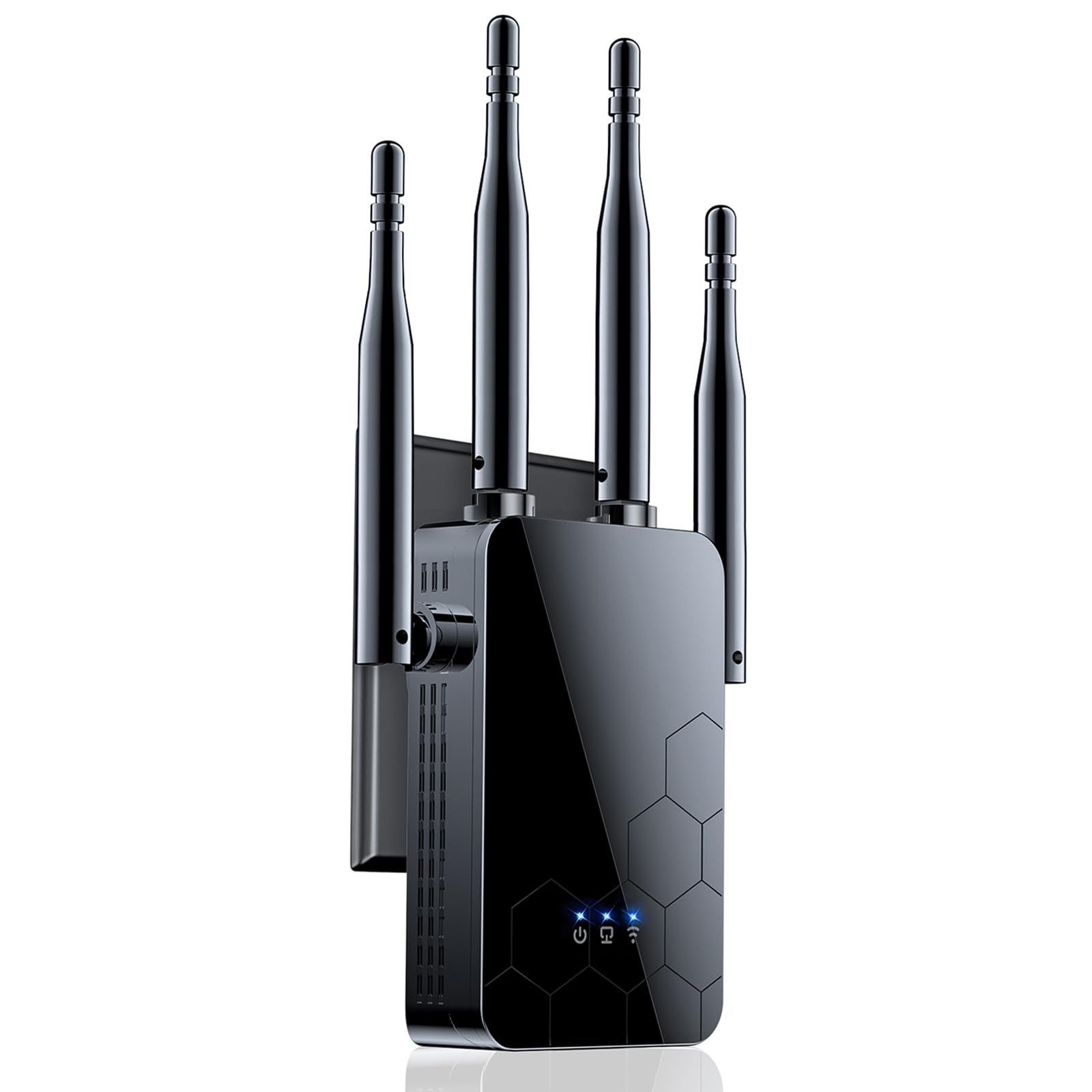 2026 WiFi Extender Internet Booster, 10000 Sq.ft Long Range Repeater black
