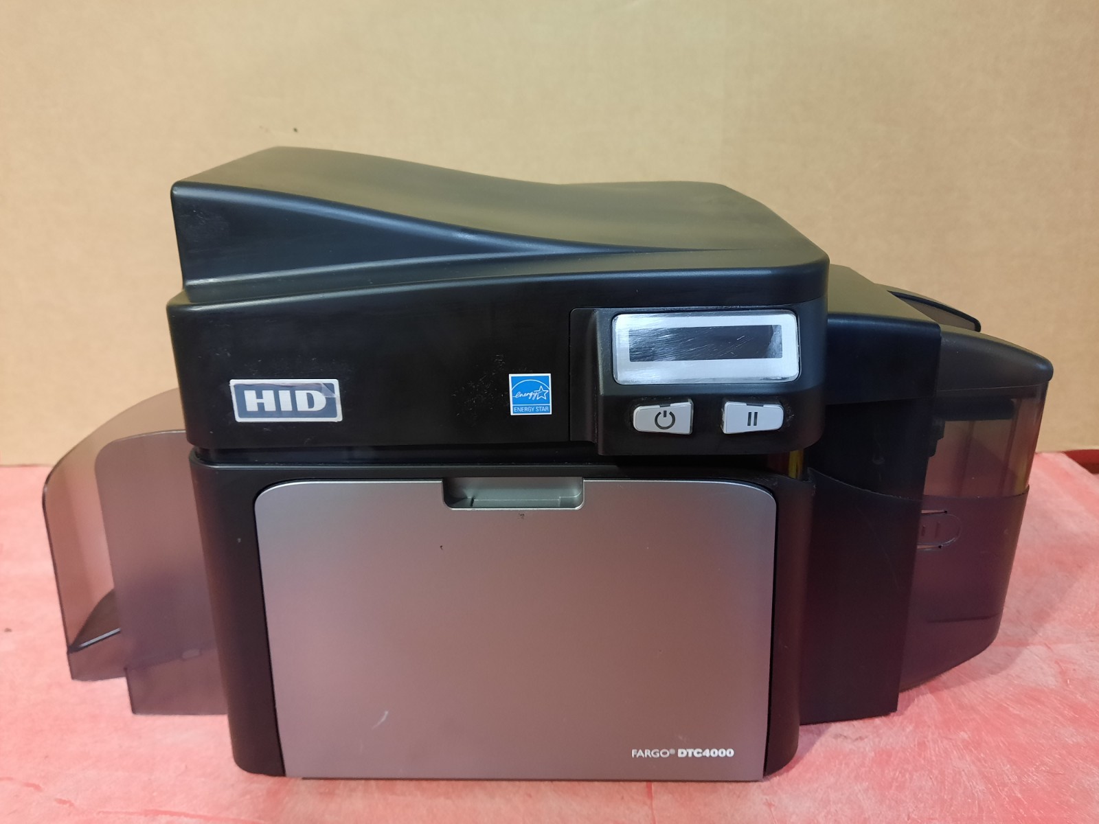HID FARGO DTC4000 Card Printer No Power Supply POWERS ON UNTESTED FOR PARTS