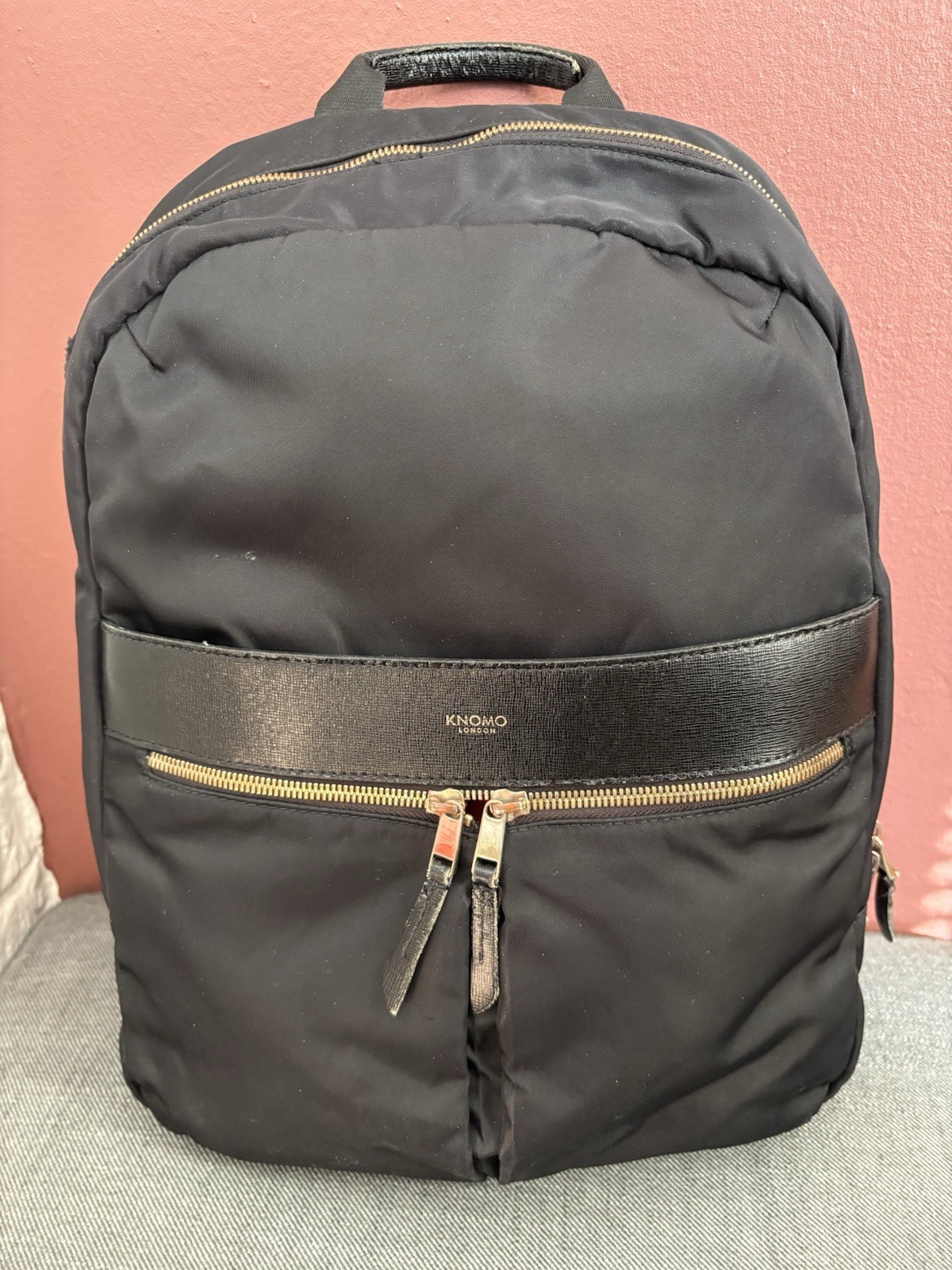 KNOMO London Beauchamp Black Laptop Backpack Rucksack Travel Bag READ