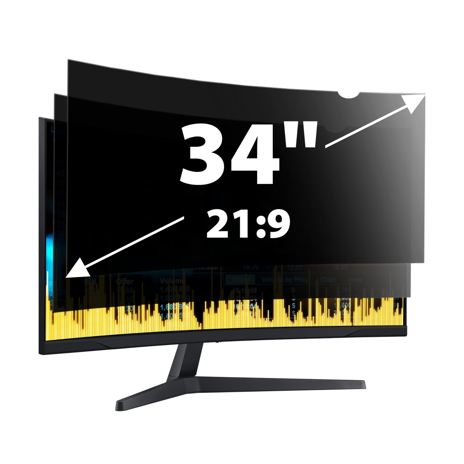 2 Pack 34 Inch Computer Privacy Screen for 21:9 Aspect Ratio Widescreen Monit...