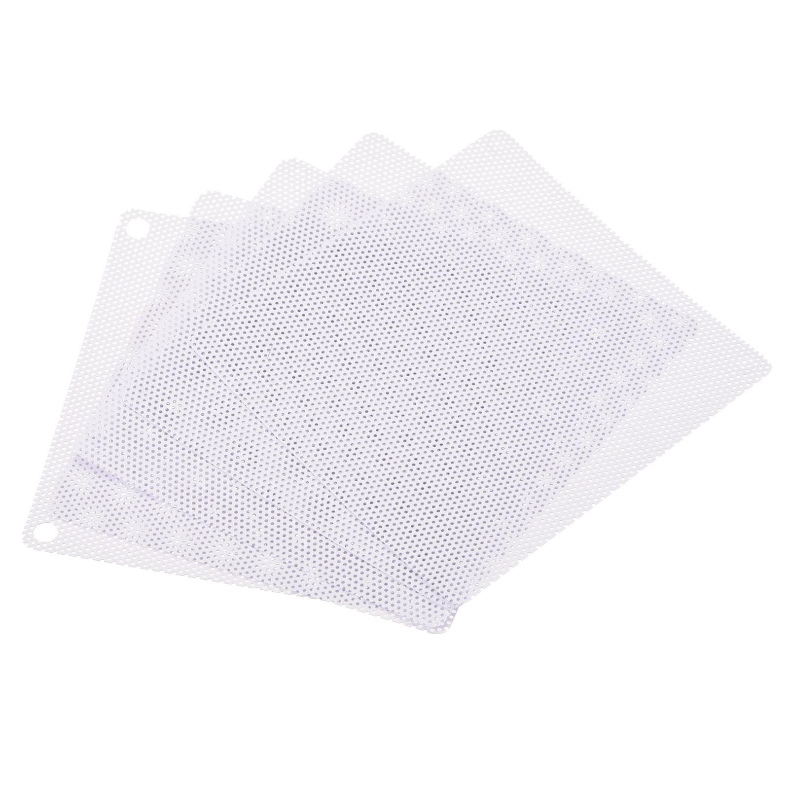 5pcs 80mm Computer Fan Filter Grills PVC Mesh Dustproof Case Cover White