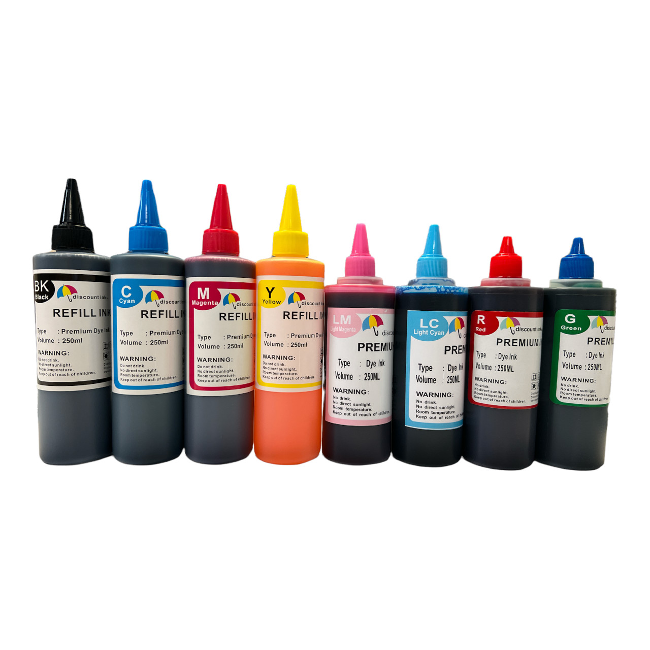 8pk Compatible Refill Ink Bottles 8 X 250ML For CANON PRO 9000 MARK II CISS