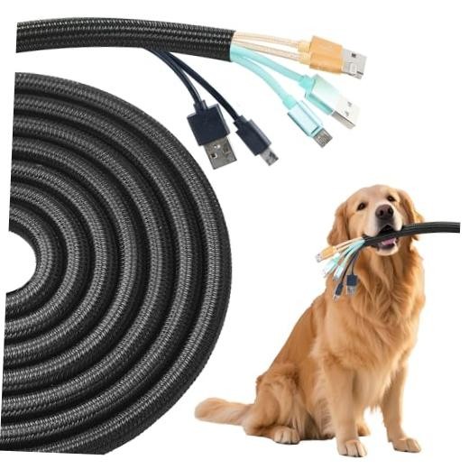 Split Wire Loom 1/4 Inch 50ft, Braided Cable Sleeve for Cable 1/4"-50ft Black