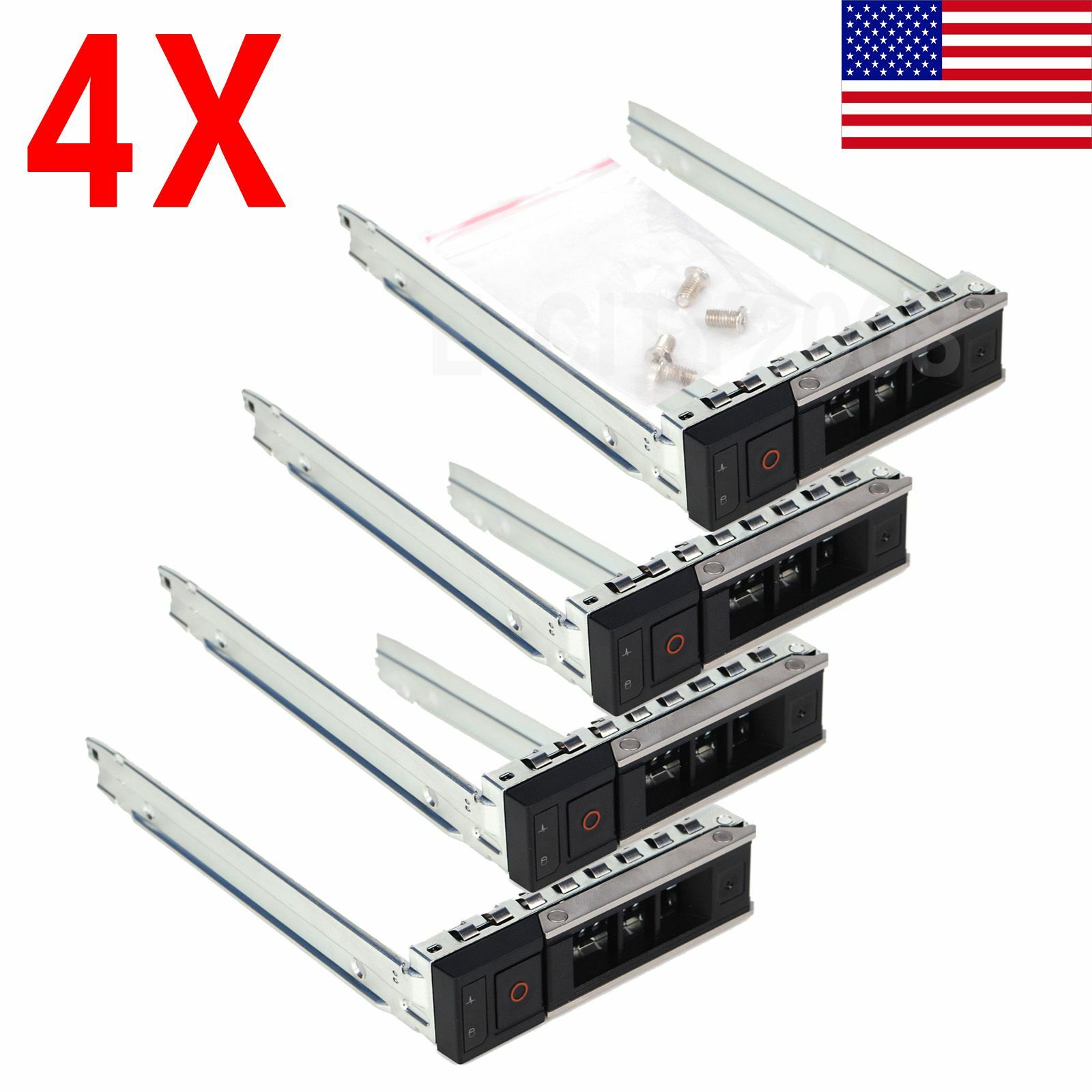 4PCS 3.5" SAS SATA Hard Drive Tray Caddy For Dell X7K8W Gen14 For POWEREDGE R740