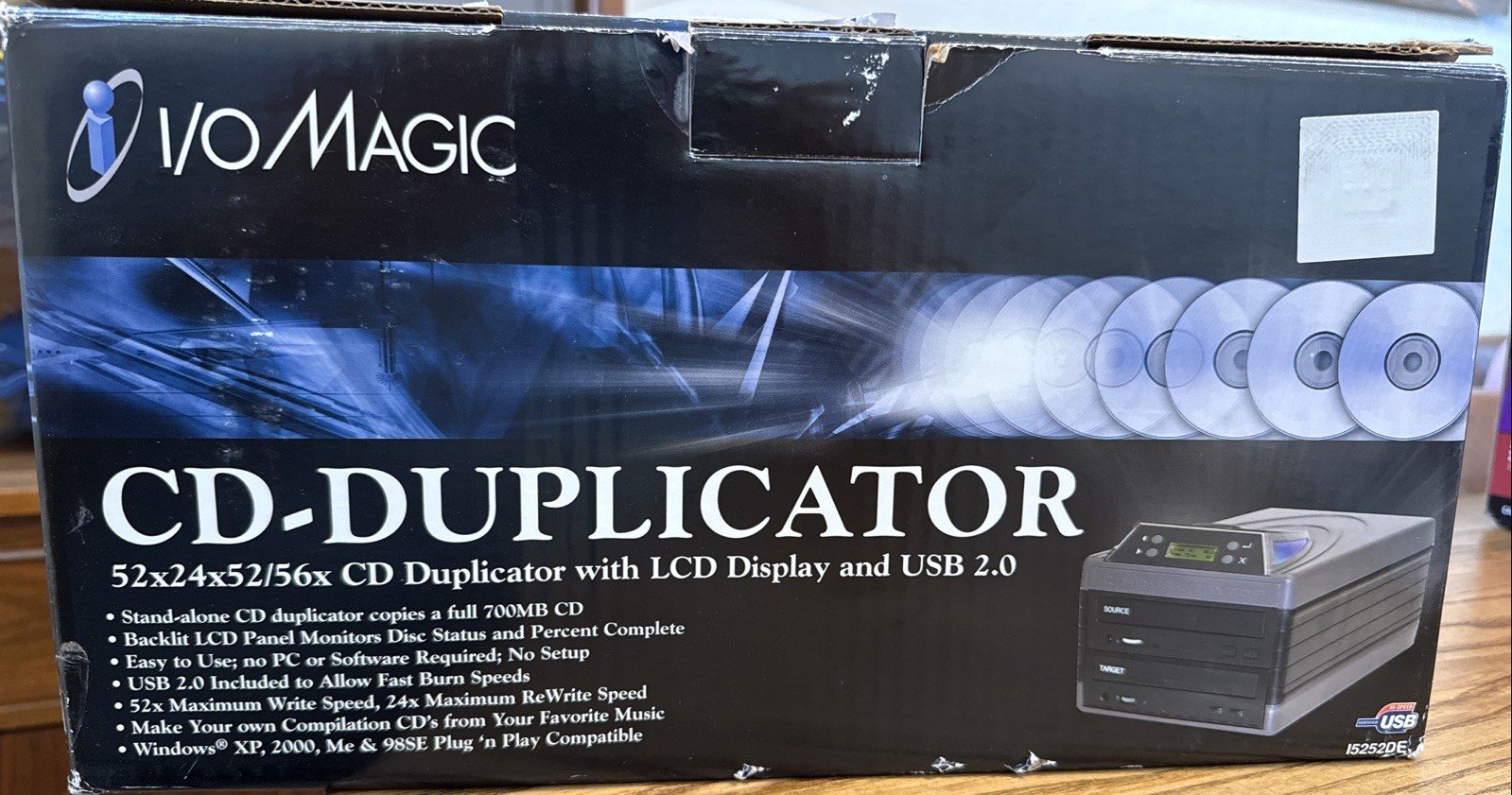 I/O Magic IOM-DM2 CD Copier Stand Alone 2 Drive Optical Duplicator USB 2.0 52x