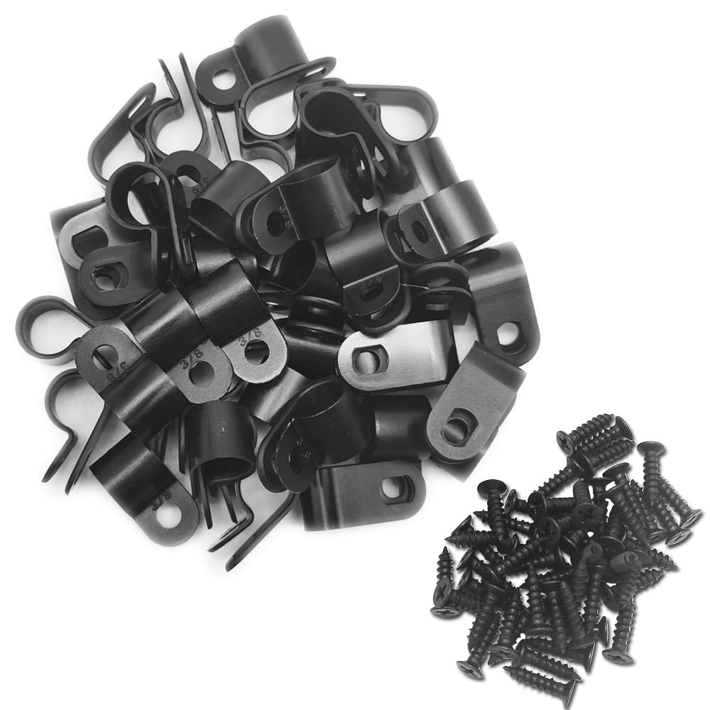 Cable Clamp RType Cable Clip Wire Clamp 3/8" Nylon Screw Mounting Cord Fasten...