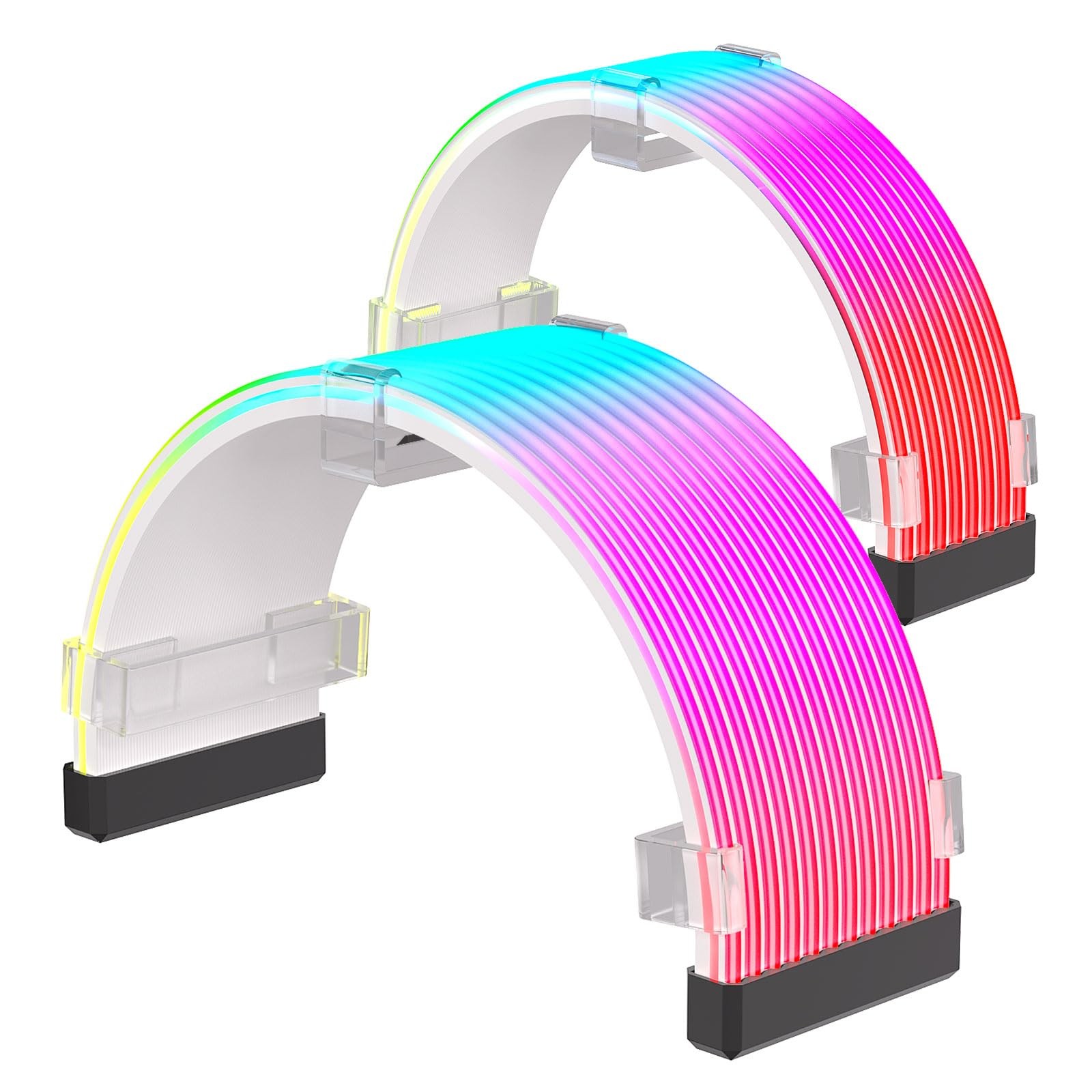 LDPCSJ RGB Cable Extension PC Kit, Flexible ARGB Lighting Sleeves, RGB PC Cables