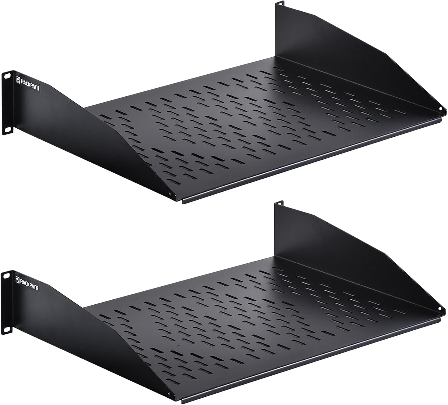 2U Cantilever Universal Rack Shelf 14in Deep – Rackmount Shelf 19’’ AV/Network