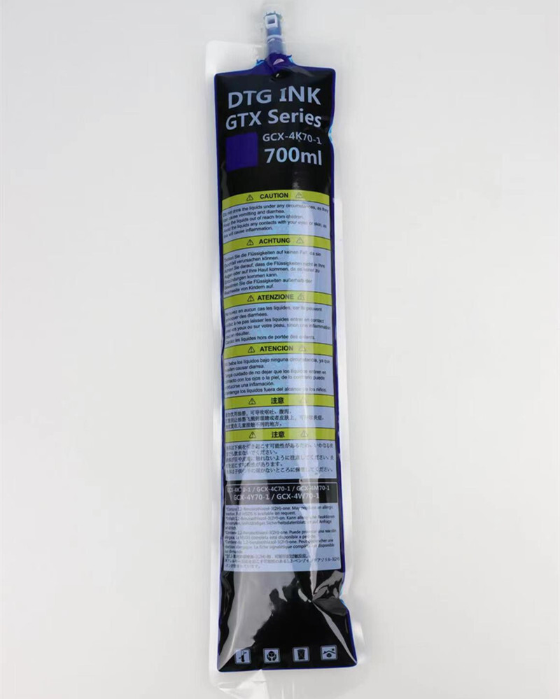Cyan DTG Fabric Ink Bag 700ML, Works with Brother GTX / GTX PRO Printer Series