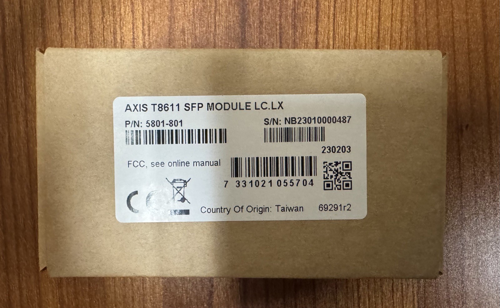 Axis Communications T8611 SFP Module Single Mode Fiber LC LX Module 5801-801 NEW